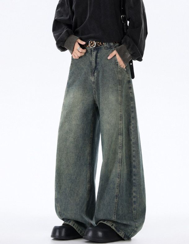 Japanese Brand Men's Japanese retro distressed patchwork straight leg jeans Size US 32 / EU 48 - 2 Thumbnail