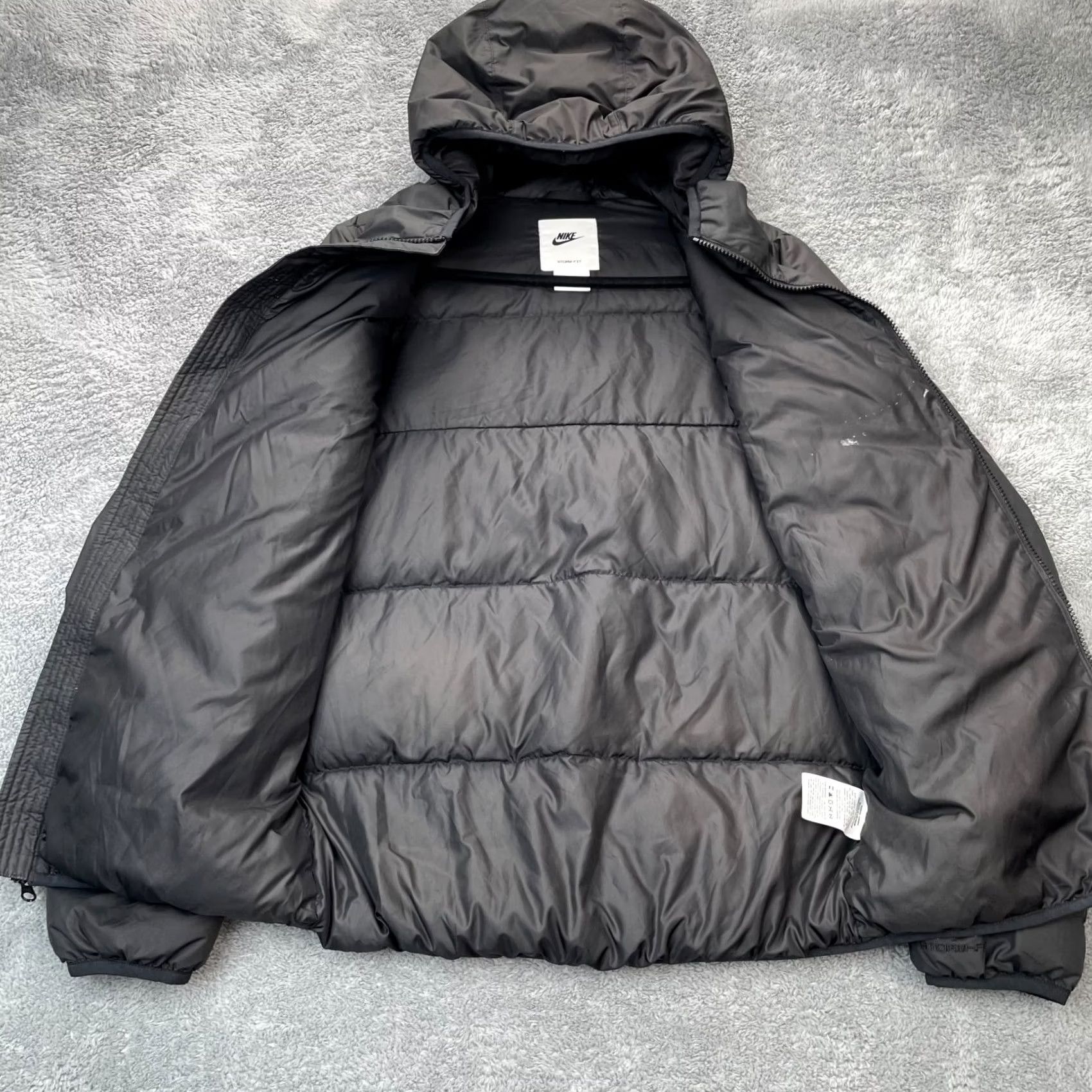 Nike Nike Jacket Mens XS Black Storm Fit Down Puffer Coat Hooded Short Zip Casual Running Winter Charcoal? Size US XS / EU 42 / 0 - 4 Thumbnail