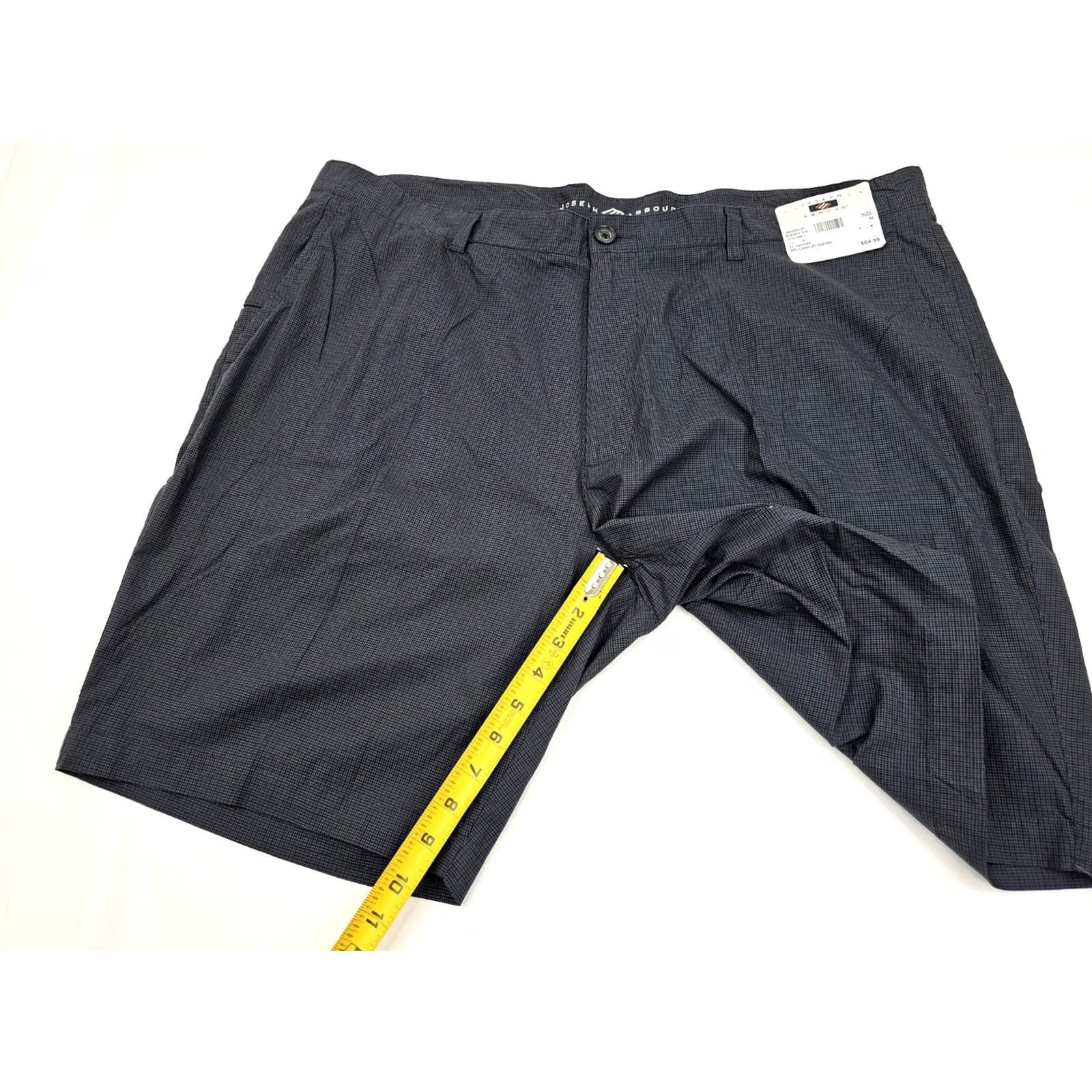Joseph Abboud Joseph Abboud Flat Front Gingham Shorts Men 44 Black Gray NWT Inseam 9.5" Summer Casual Chino Moderate Fit Mens Size US 44 / EU 60 - 4 Thumbnail