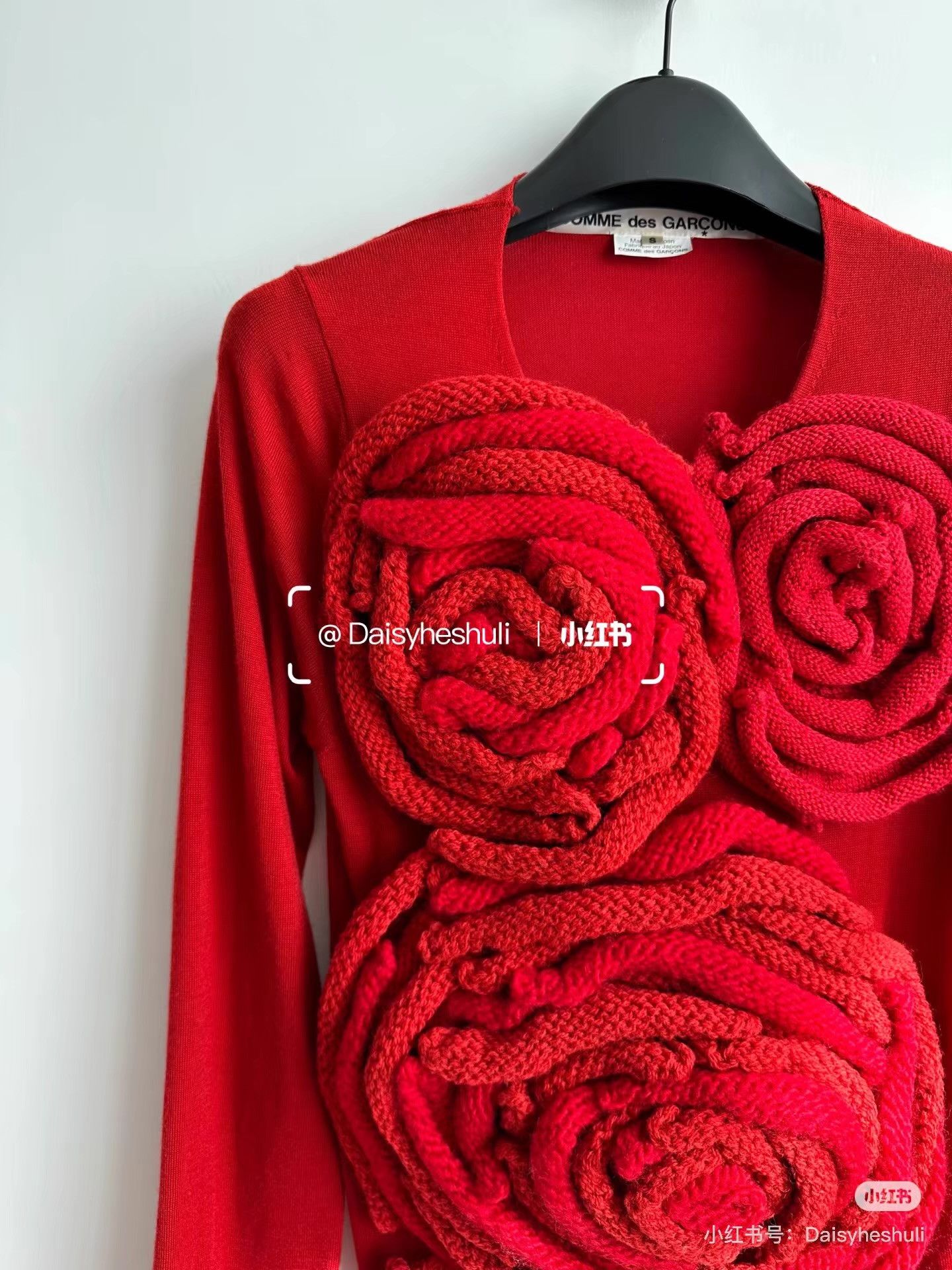 Comme des Garcons Comme des Garçons CDG Main Line Rose Floral Knit Sweater Ｑ24 Size S / US 4 / IT 40 - 6 Thumbnail