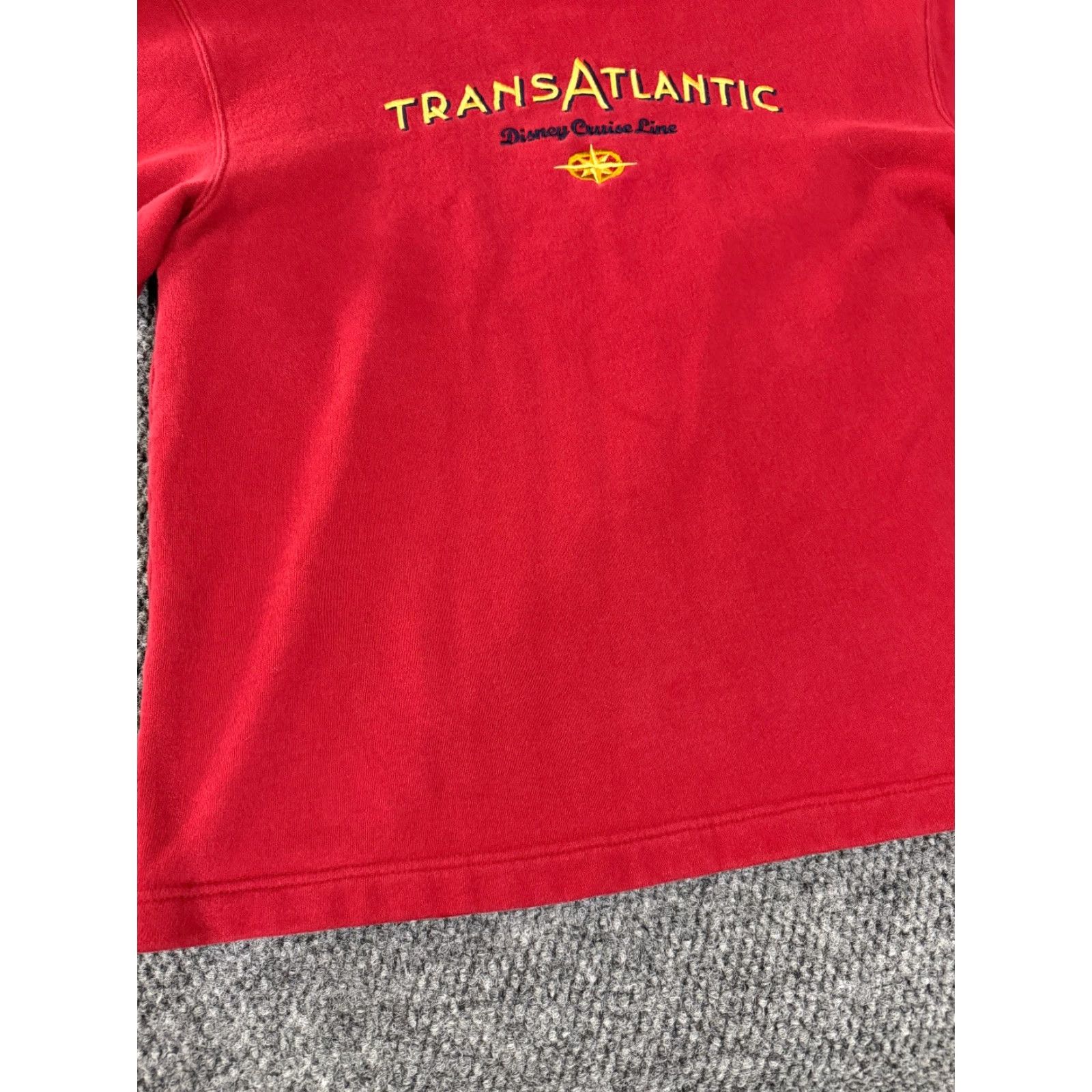 Disney VINTAGE Disney Cruise Line Sweatshirt Mens M Red Crew Neck Zip Hooded Mickey Mouse Retro Logo 90s Mens Size US M / EU 48-50 / 2 - 3 Thumbnail