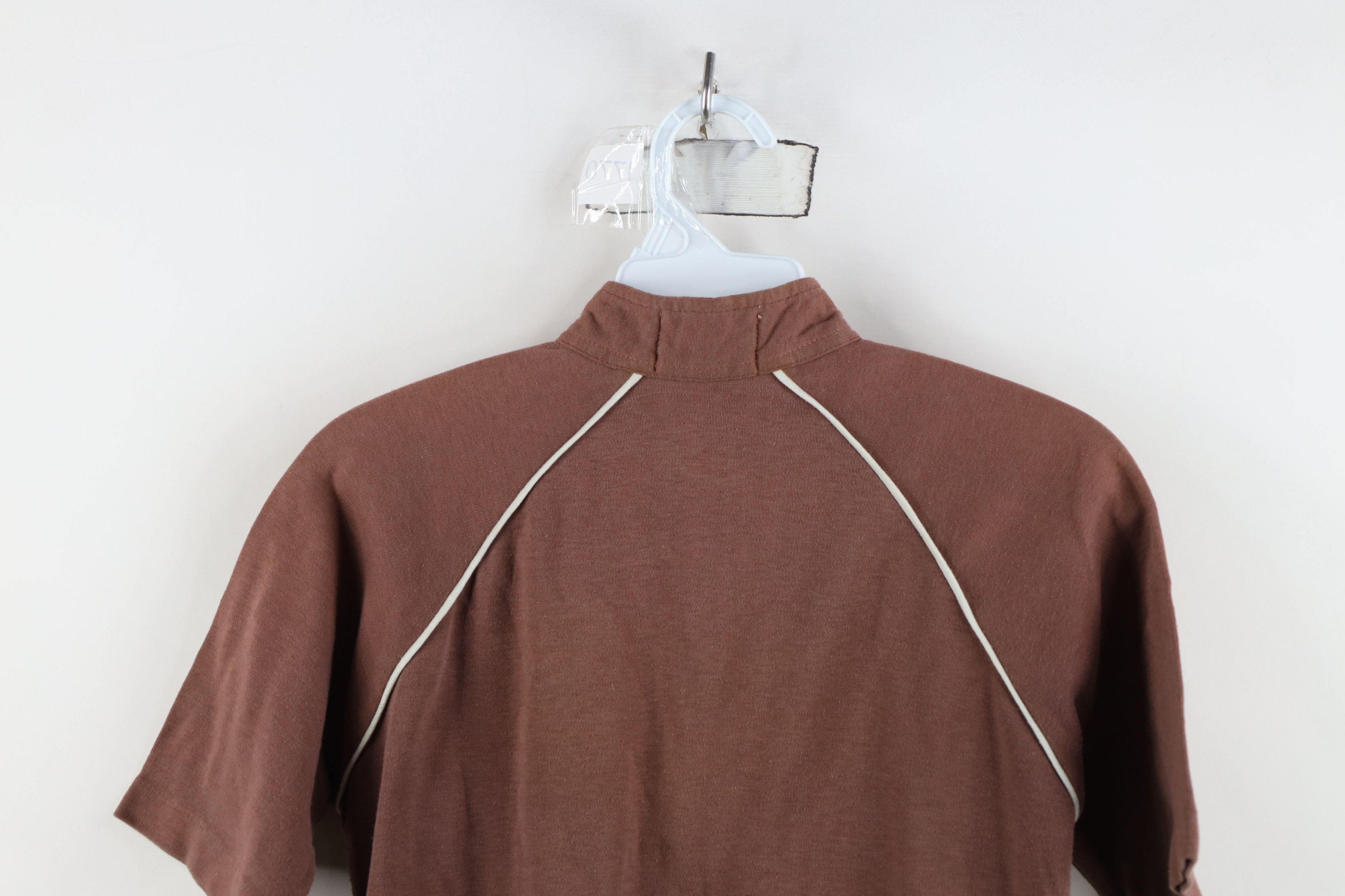 Vintage Vintage 70s Streetwear Distressed Blank Henley T-Shirt Brown Size L / US 10 / IT 46 - 11 Thumbnail