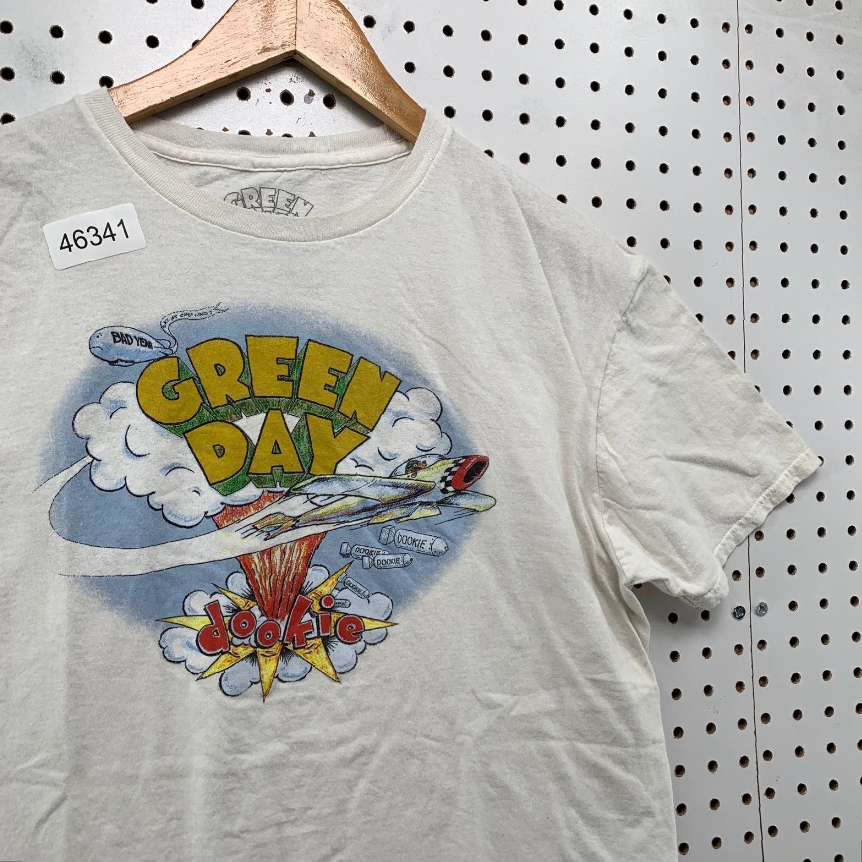 Vintage Green Day Dookie Shirt Mens L White Band Music Tee Shirt Airplane Size US L / EU 52-54 / 3 - 4 Thumbnail