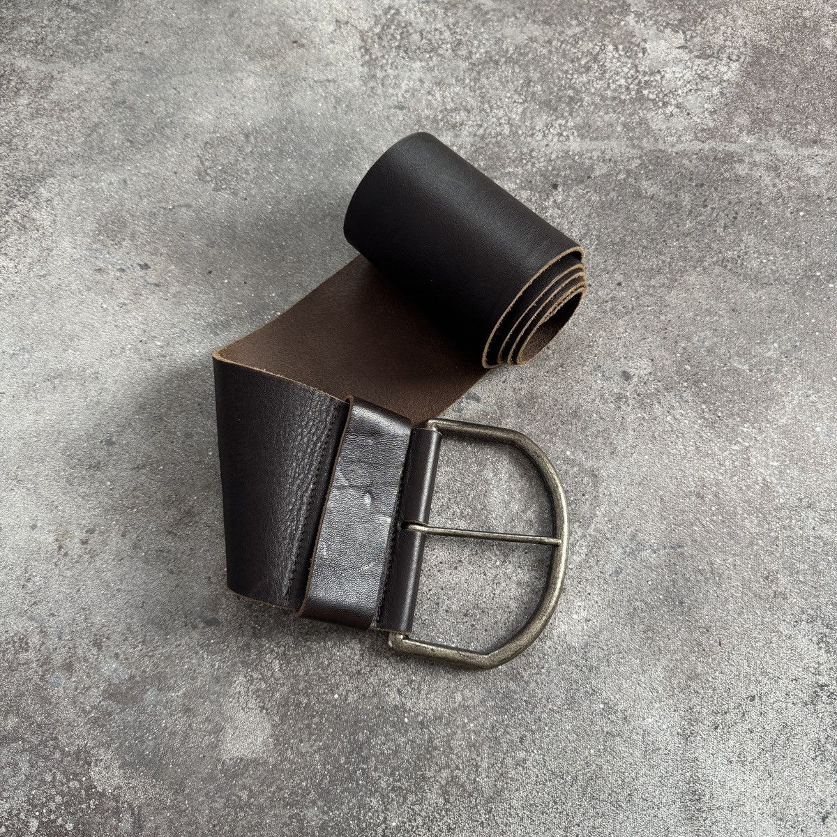 Hysteric Glamour Vintage Y2K Archive Brown Genuine Leather Wide Belt Size ONE SIZE - 8 Thumbnail