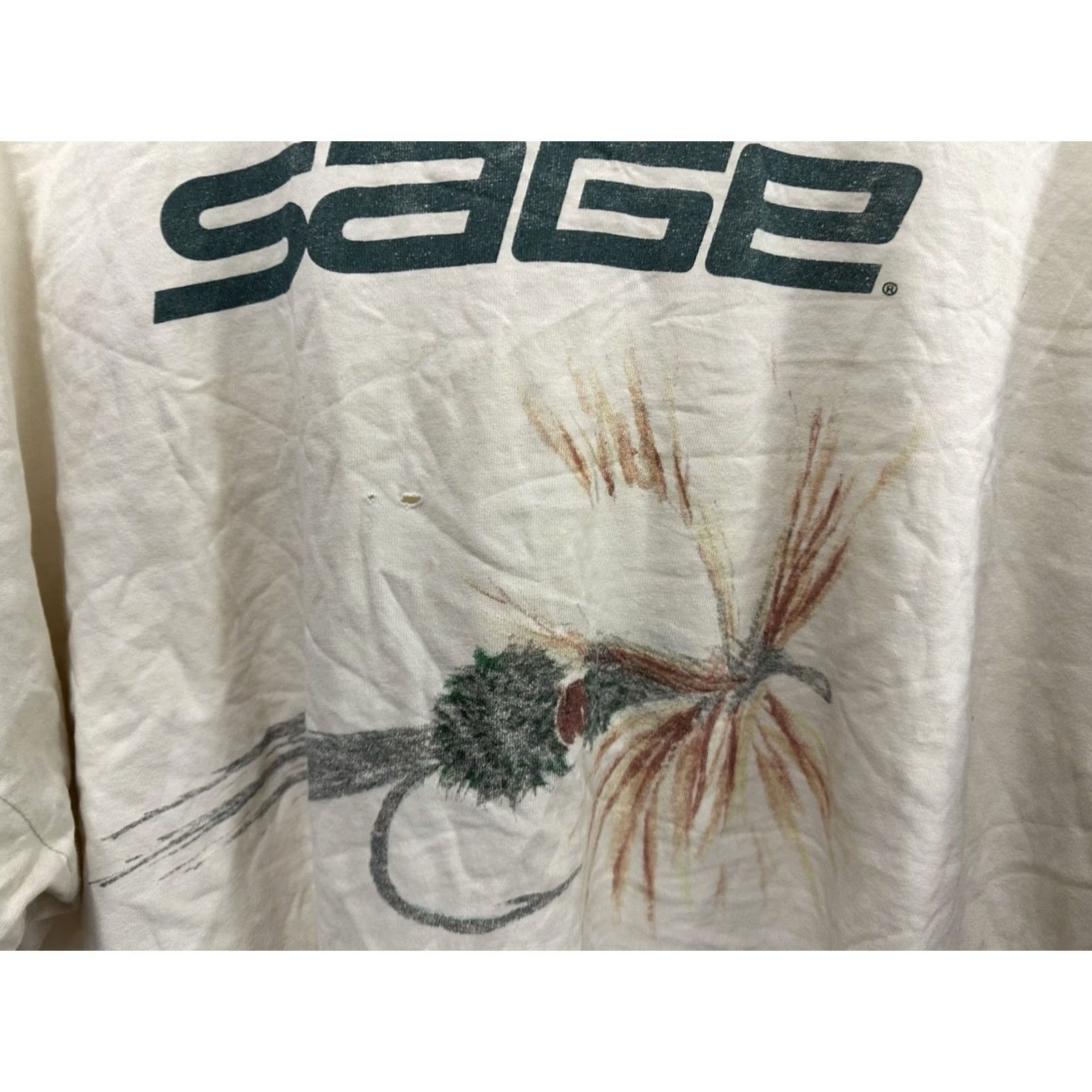 Thrasher VTG Sage Fly Fishing Lure Worn Thrashed Distressed Cotton T-Shirt 2XL USA Size US XXL / EU 58 / 5 - 7 Thumbnail