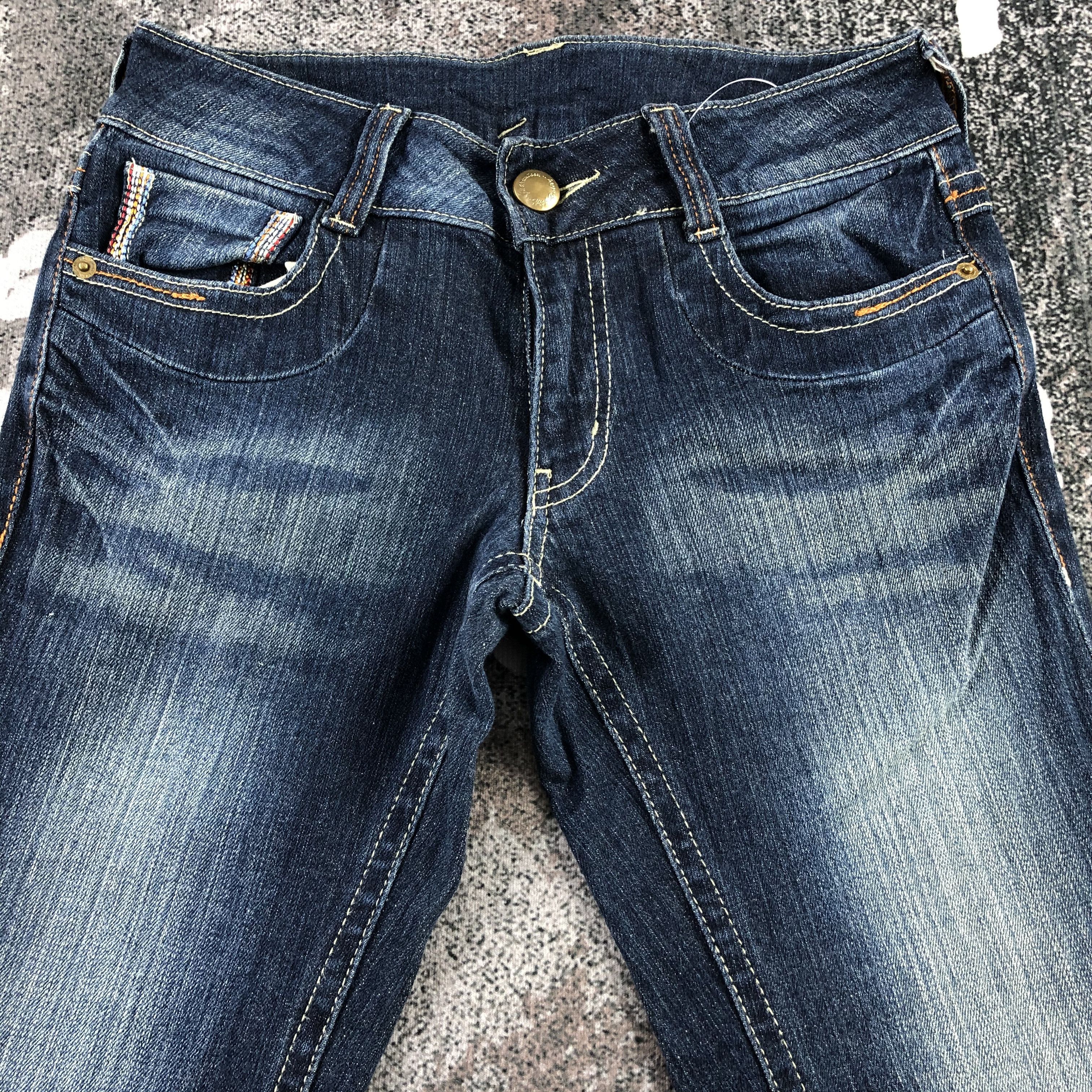 Japanese Brand Double Focus Jeans Faded Blue Flare Denim KJ1315 Size 29" - 3 Thumbnail