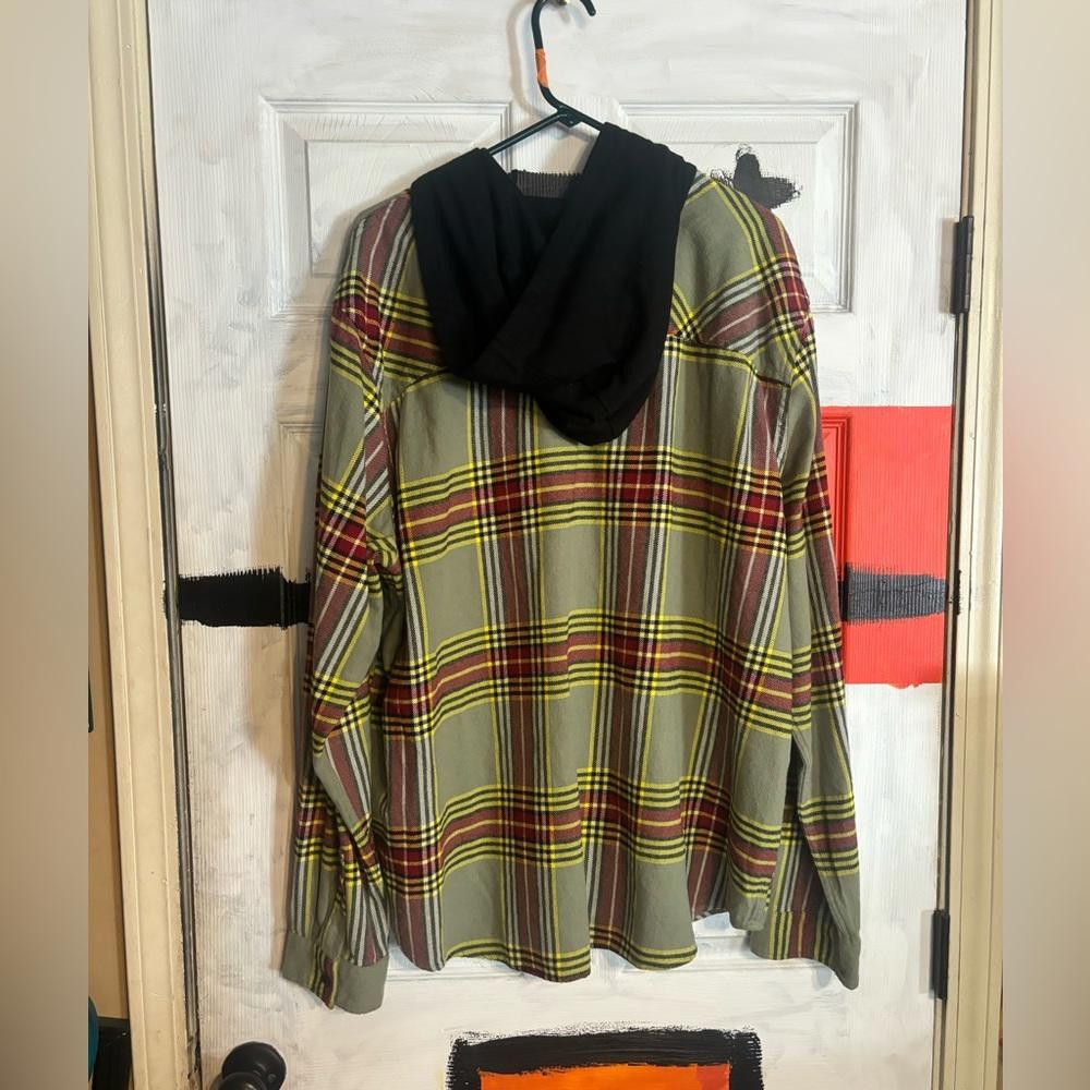 Designer Original use 2xlarge green red plaid button up hoodie Size US XXL / EU 58 / 5 - 3 Thumbnail