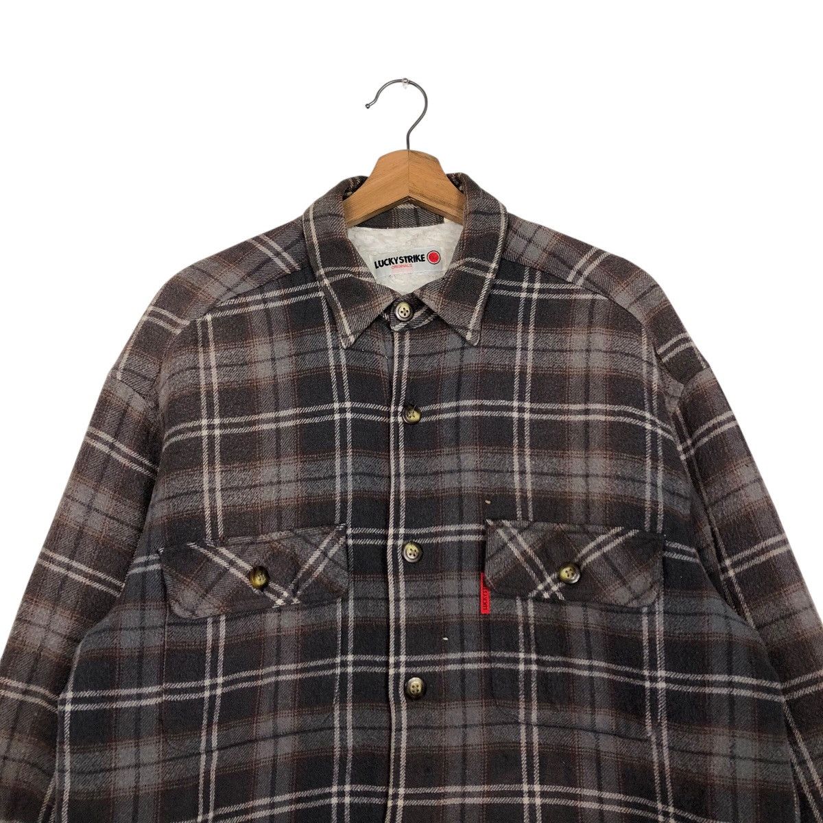 Japanese Brand 📌Vintage Flannel Chore Shirt Jacket Lucky Strike Tartan Size US M / EU 48-50 / 2 - 4 Thumbnail