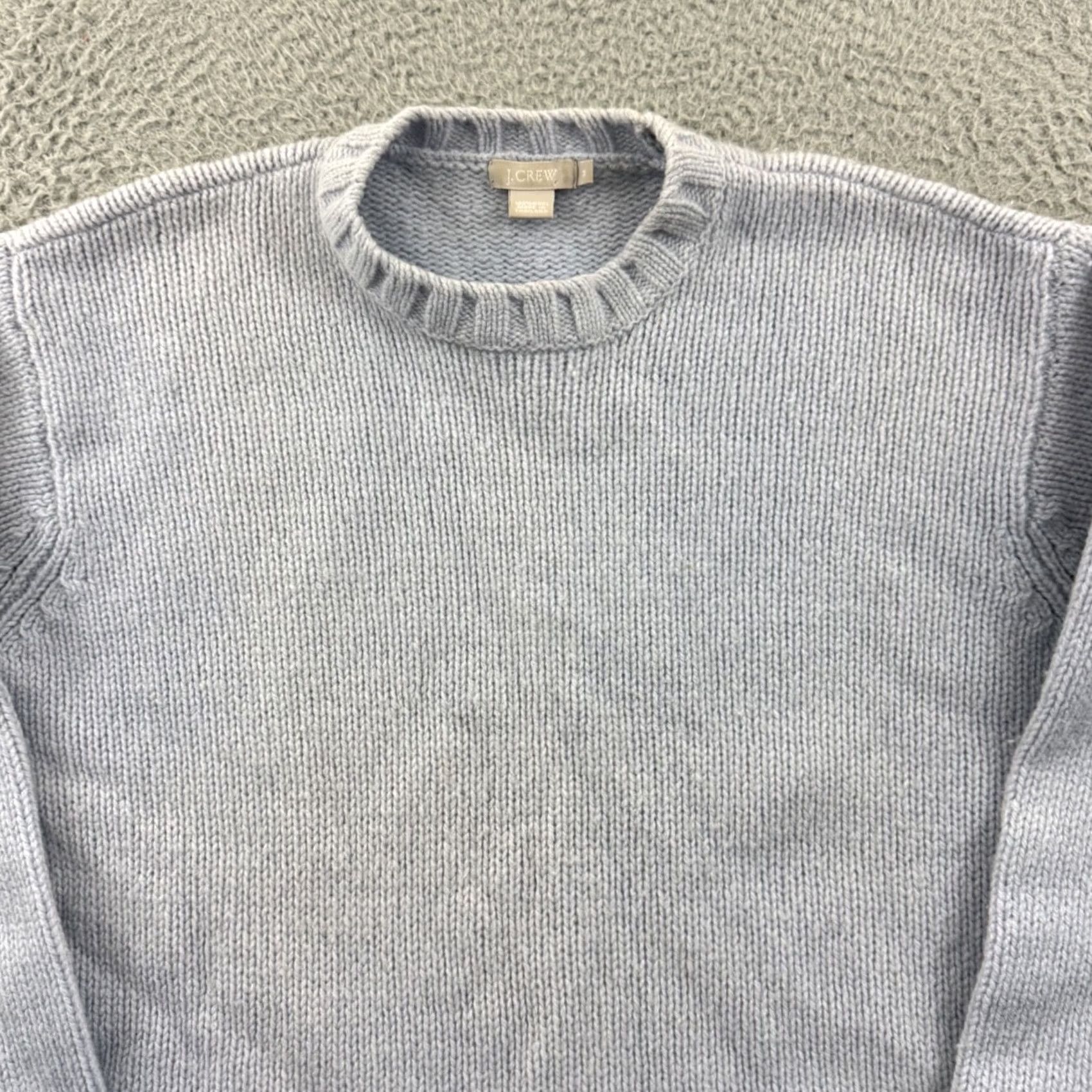 J.Crew VINTAGE? No. (But original says Non-vintage) J Crew Sweater Womens Medium Blue Long Sleeve Knit Academia Preppy Wool Pullover Size M / US 6-8 / IT 42-44 - 3 Thumbnail