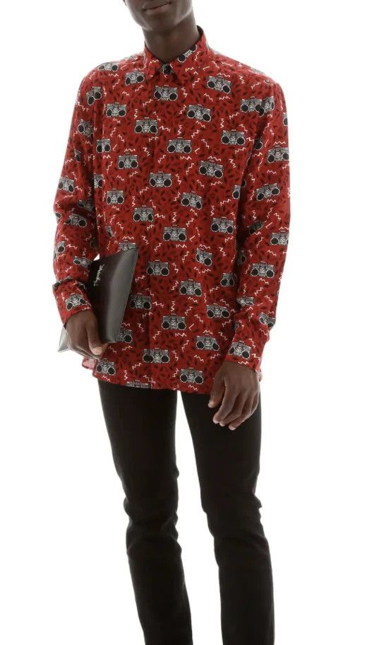 Saint Laurent Paris CREPE DE CHINE Radio button shirt Red YSL size IT 41 Size US M / EU 48-50 / 2 - 8 Thumbnail