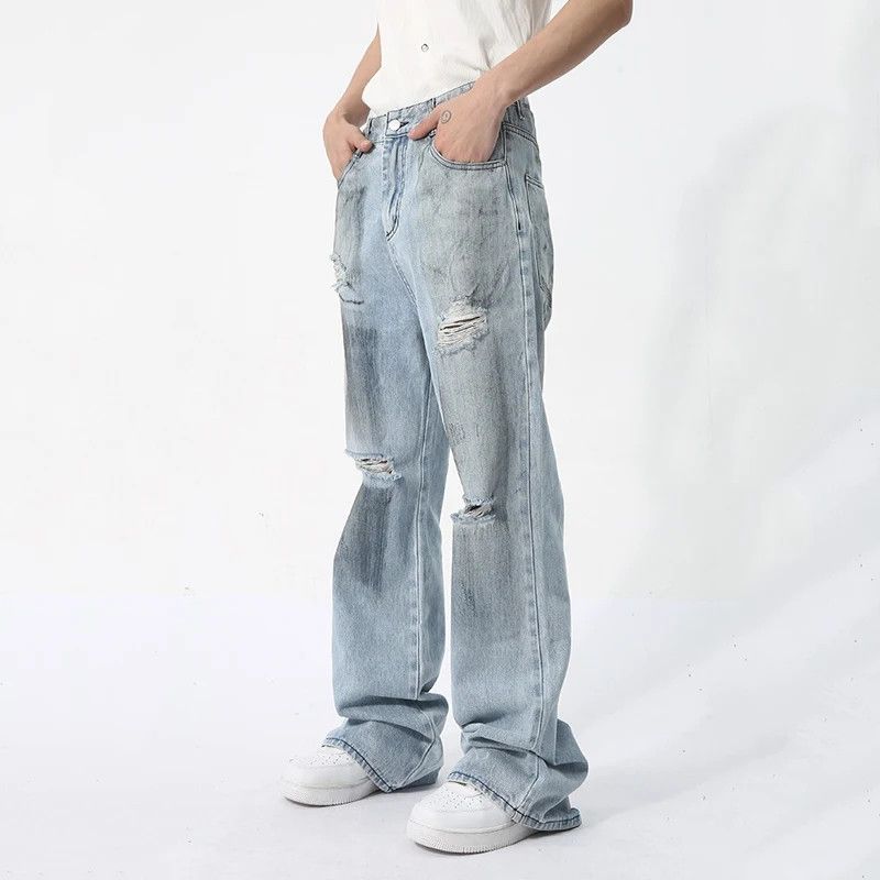 Men Ripped Jeans High Street Hole