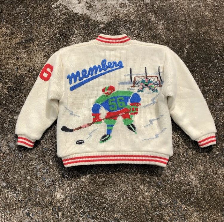 Japanese Brand × Vintage Vintage 60s Hockey Big Patch Wool Cotton Bomber Jacket Size US M / EU 48-50 / 2 - 1 Thumbnail