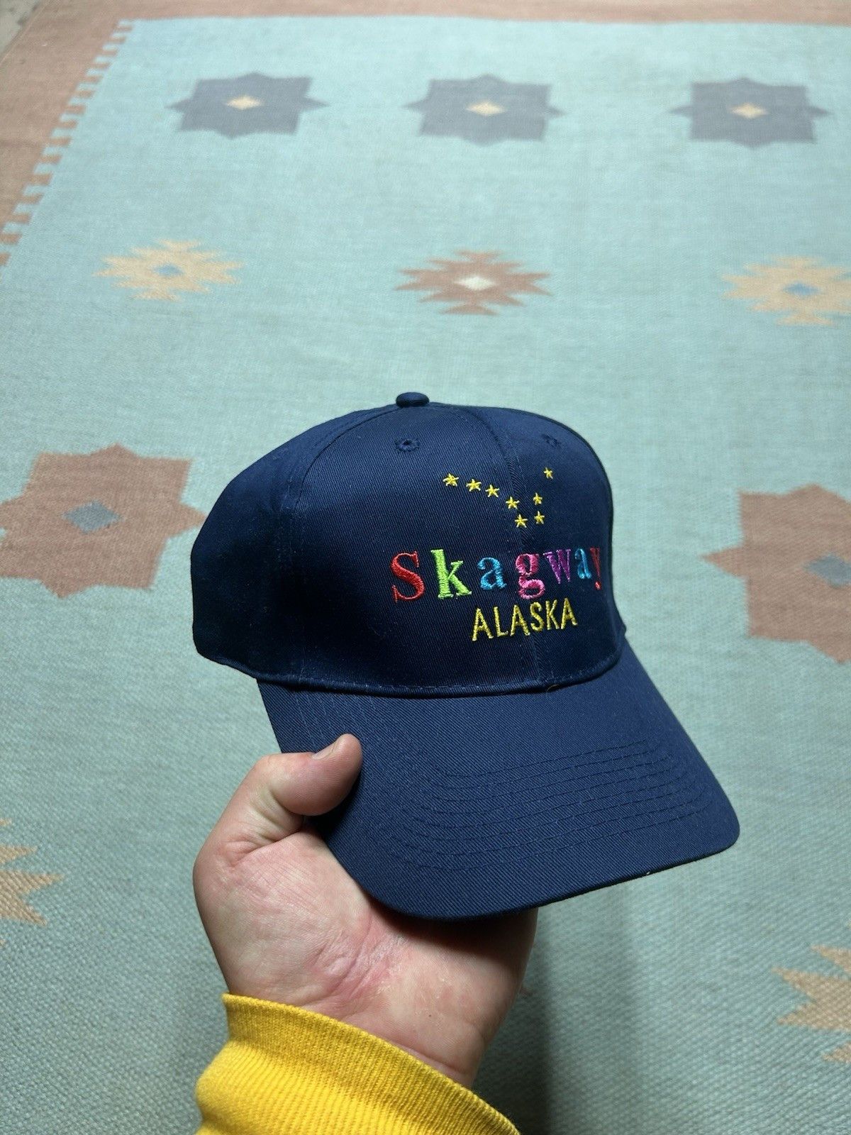 Vintage Vtg hat Skagway Alaska stars Big Dipper flag navy rainbow Size ONE SIZE - 1 Thumbnail