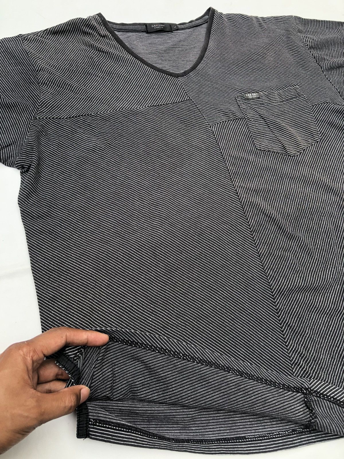 Yohji Yamamoto Vintage SacsnyYsaccs Patchwork by Yohji Yamamoto Stripe Size US L / EU 52-54 / 3 - 2 Thumbnail