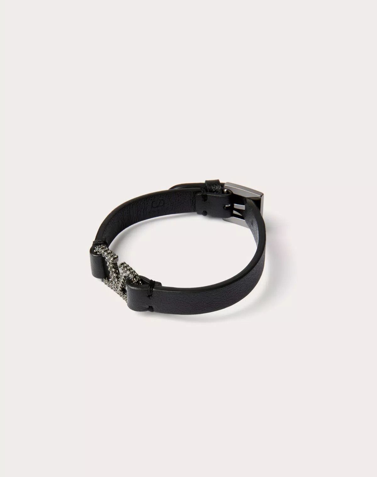 Valentino oc11z0725 Size:OS/Leather And Crystal Bracelets in Black Size ONE SIZE - 3 Thumbnail