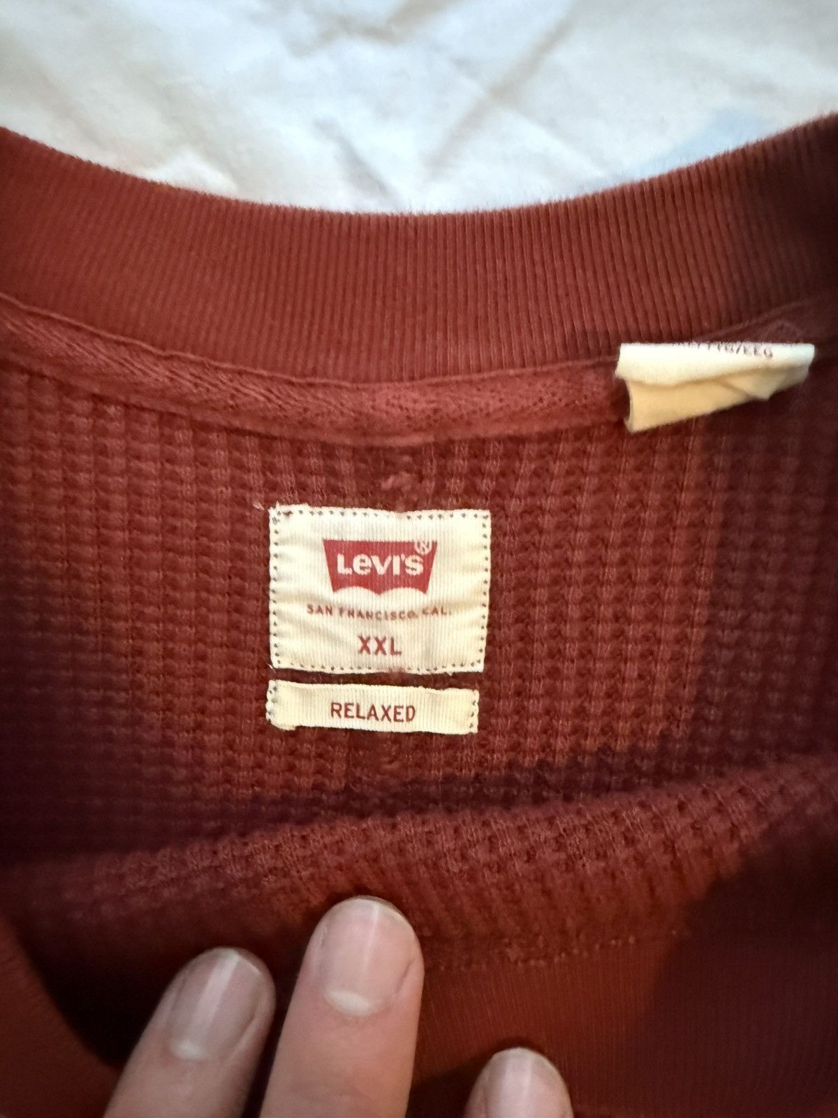 Levi's Levi Burgundy Knitwear Waffle Size US XXL / EU 58 / 5 - 2 Thumbnail