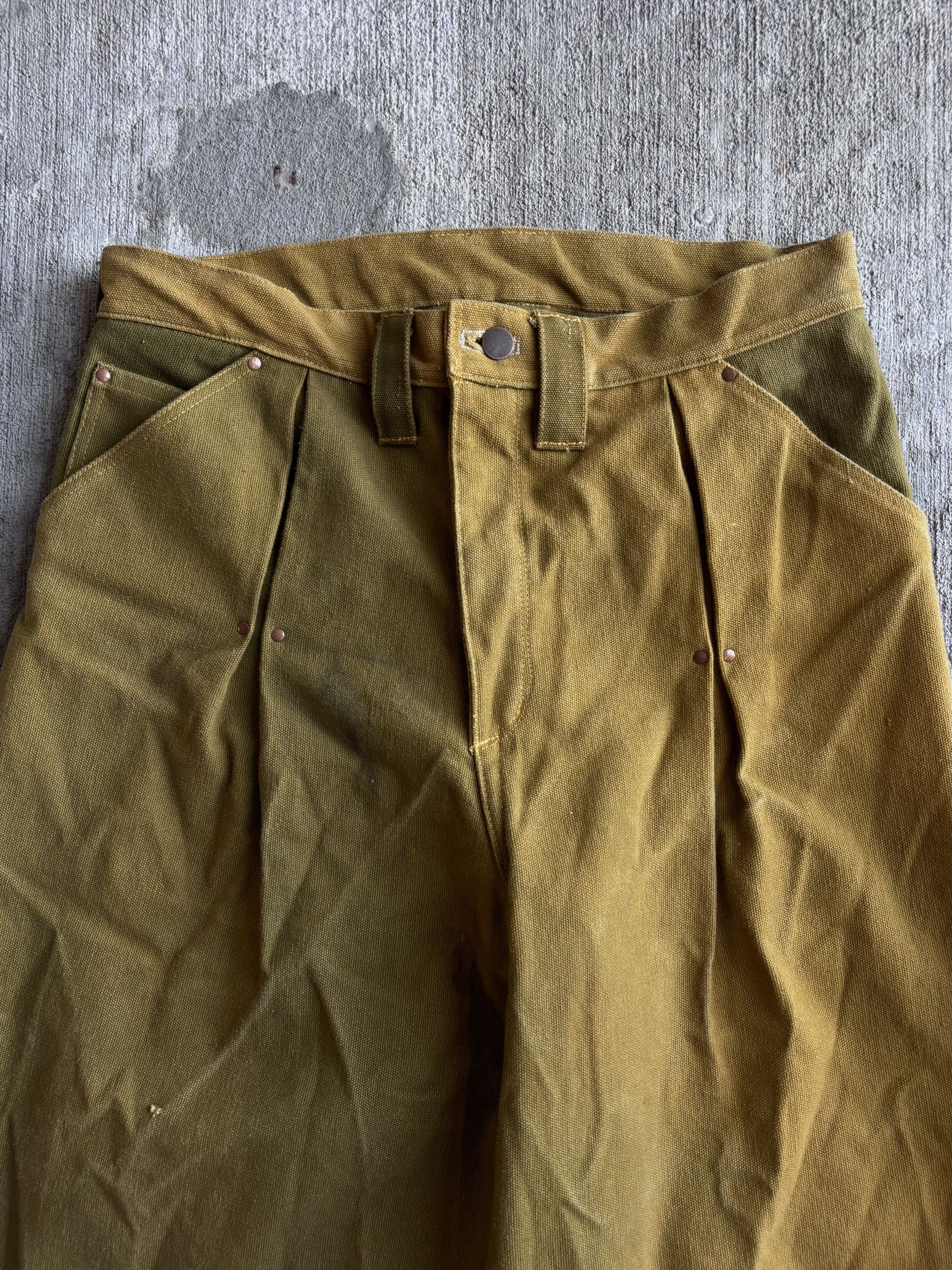 Other 1:1 Pleated Duck Canvas Barrel Leg Pants By David Turner Size US 32 / EU 48 - 4 Thumbnail