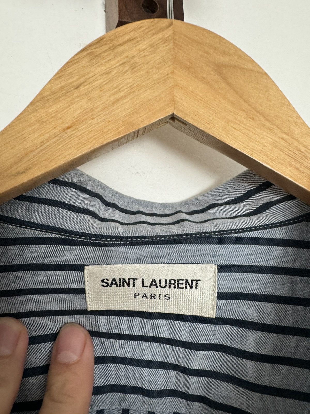 Saint Laurent Paris Saint Laurent Paris Stripped Button Down Size US XL / EU 56 / 4 - 2 Thumbnail