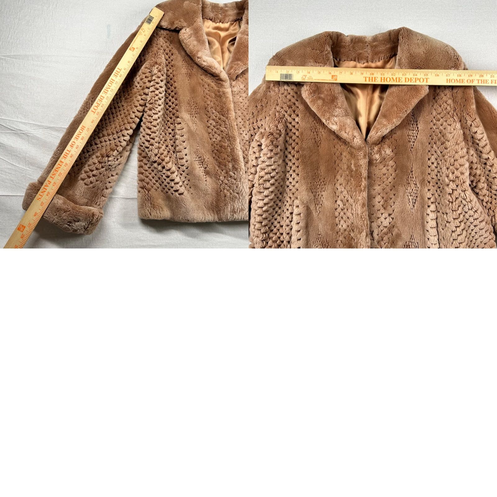 Vintage VINTAGE Torras Jacket Women S/M Mouton Sheared Lambskin Embossed Spain 90s Luxury Brown Fur Lambskin Art Deco Mens Girls Womens Size S / US 4 / IT 40 - 9 Thumbnail