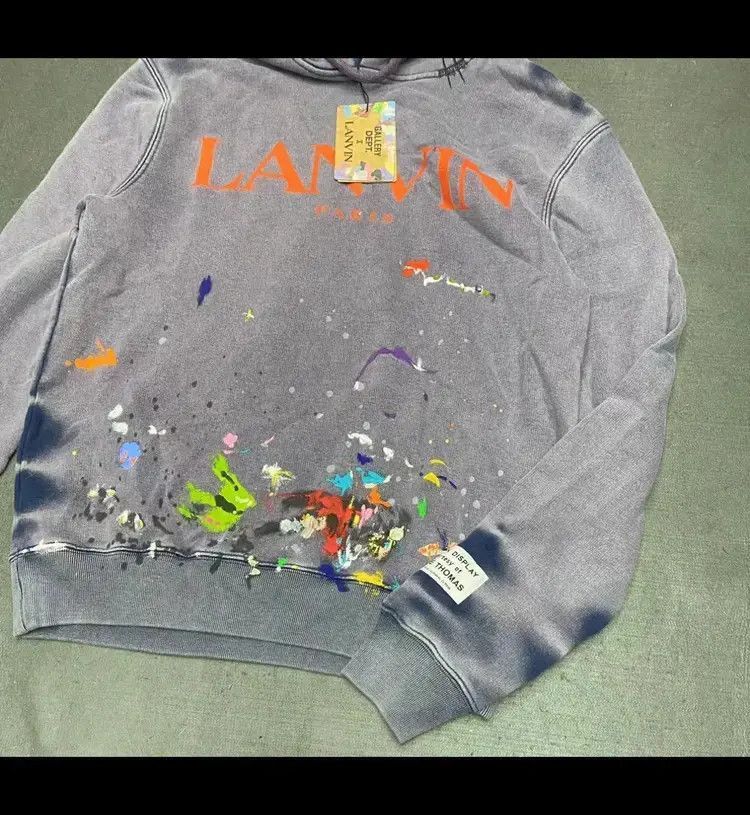 Lanvin Lanvin x Gallery Dept Distressed Splash Hoodie-2507 Size US S / EU 44-46 / 1 - 2 Thumbnail