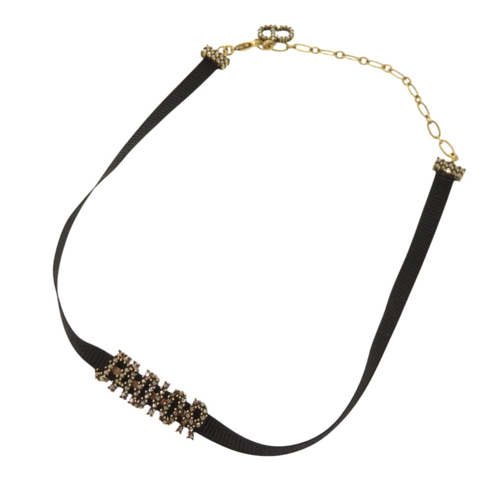 Dior Christian Dior J'ADIOR Velour Stone Black Choker 0561 Size ONE SIZE - 1 Thumbnail