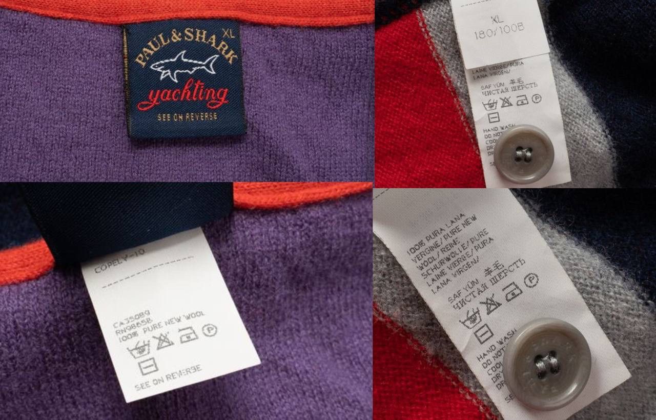 Paul & Shark 🔵PAUL & SHARK Yachting Striped Wool Jumper Sweater Polo Size US XL / EU 56 / 4 - 4 Thumbnail