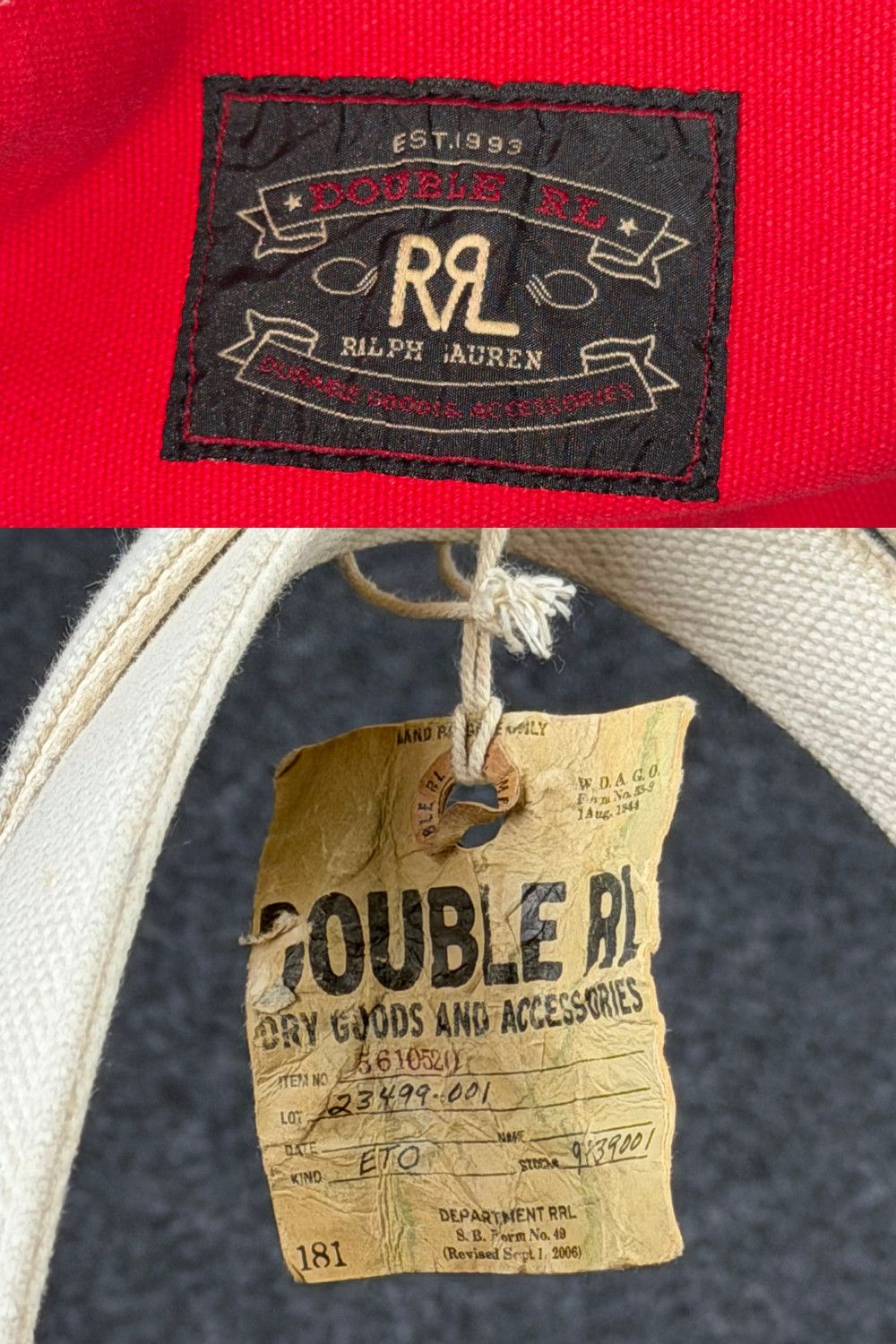 RRL Ralph Lauren RRL Double RL 2006 Canvas Tote Bag Rugged Goods Supply Size ONE SIZE - 21 Thumbnail