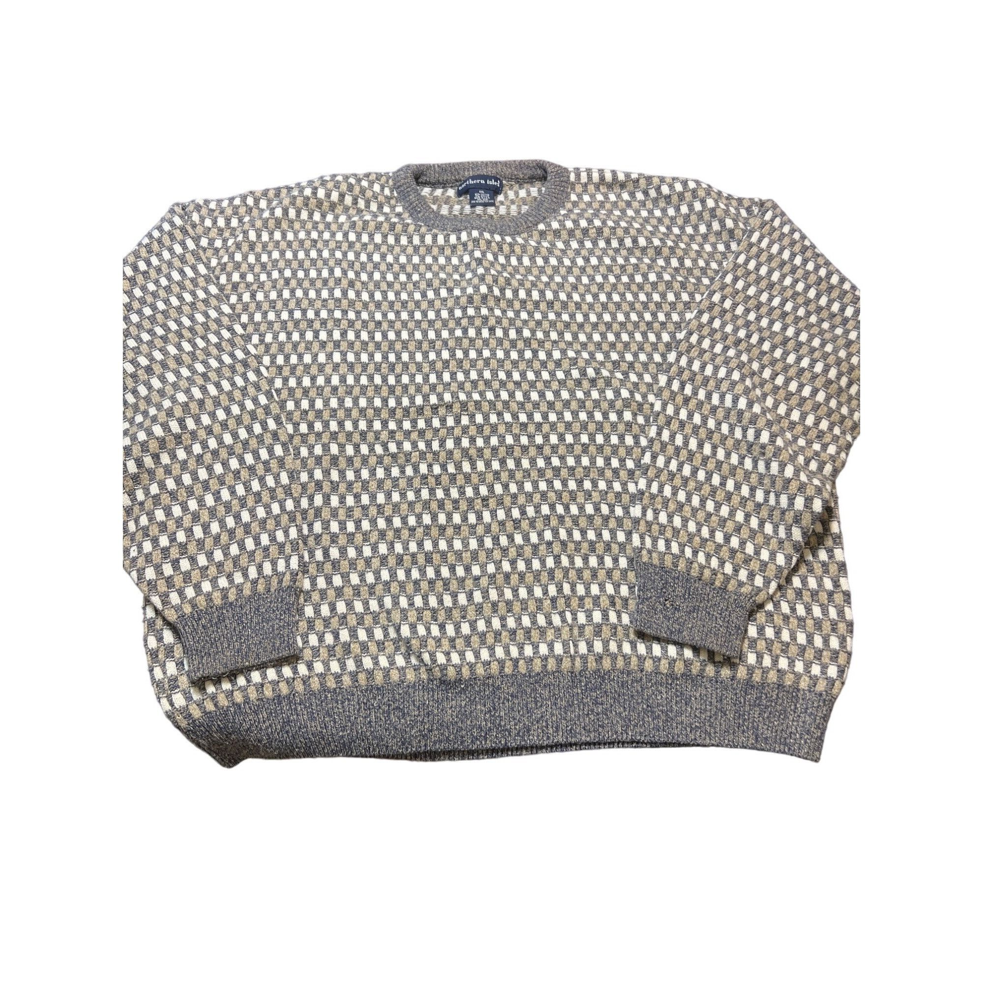 Northern Isles Vintage Northern Isles Crewneck Sweater Gray Beige White Che Size US XXL / EU 58 / 5 - 1 Thumbnail