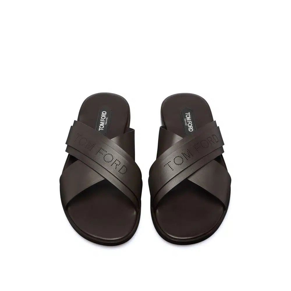 Tom Ford o1loc1c0526 J1535 Size: 6 TF /Preston Smooth Leather Sandals Size US 6 / EU 39 - 2 Thumbnail