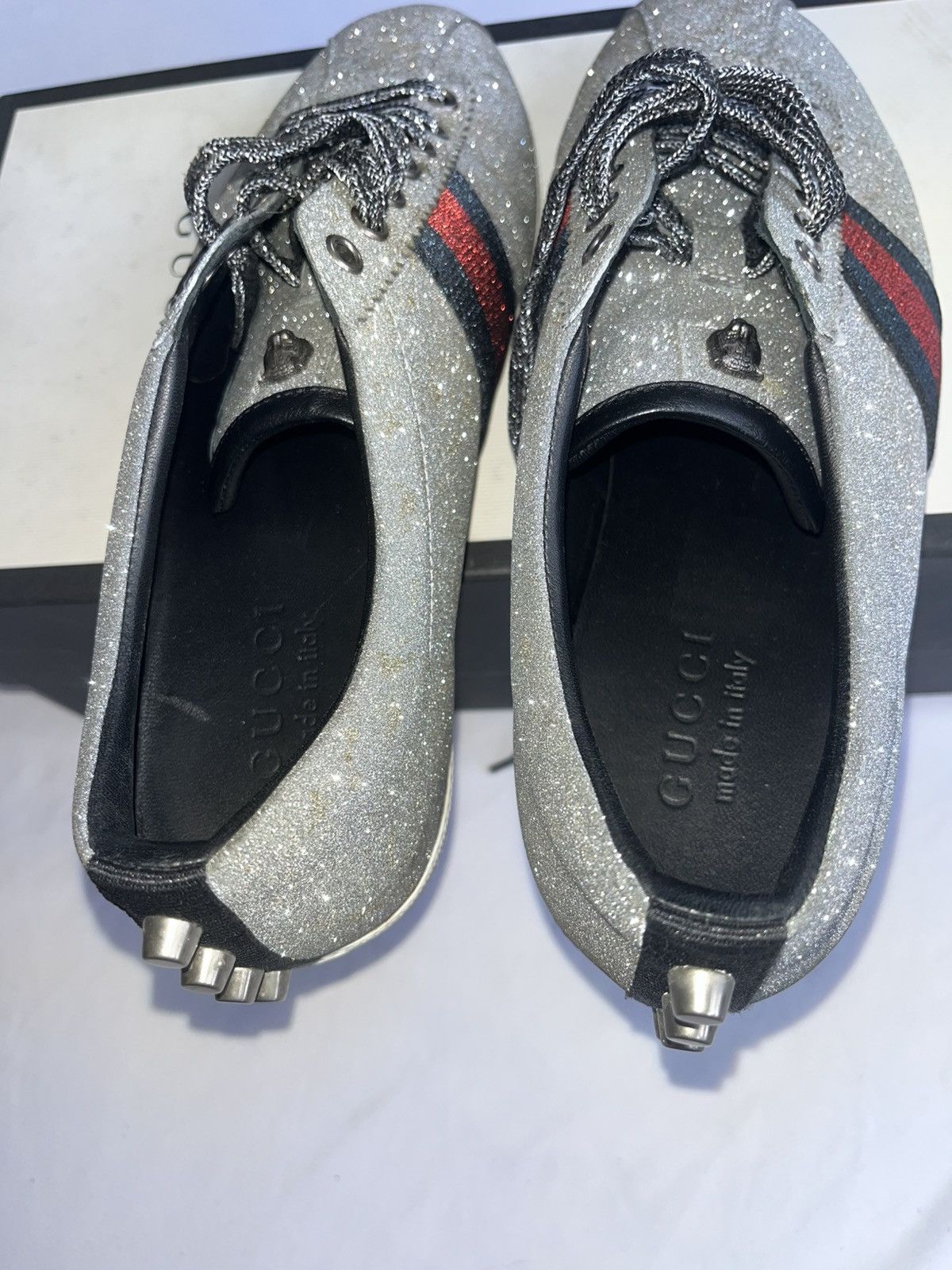 Gucci Gucci Men’s Bambi Web silver sneakers Size US 10 / EU 43 - 2 Thumbnail