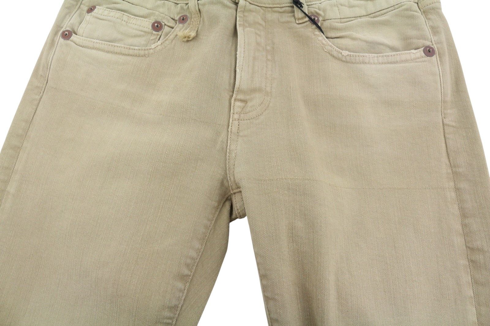 R13 BOY STRAIGHT 29 Khaki Stretch Cropped Ankle Zip 87790 Size 29" - 12 Thumbnail