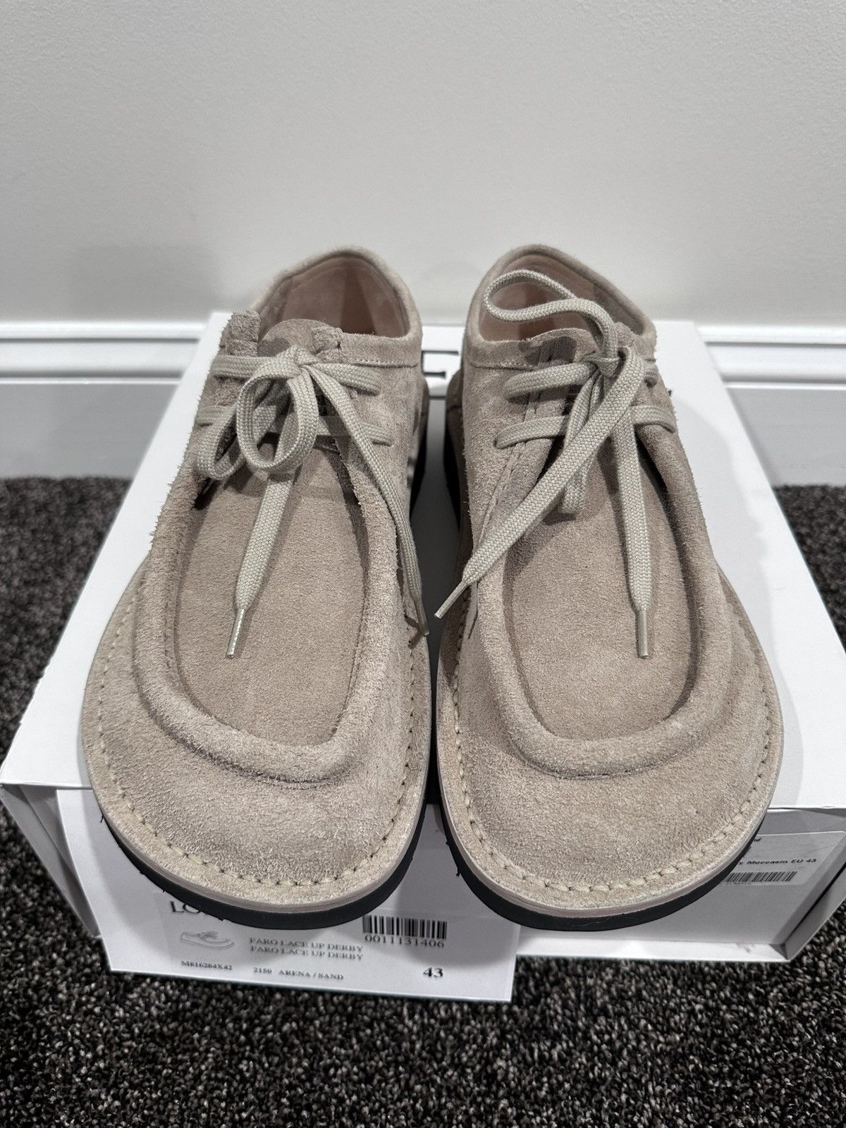 Loewe Loewe Faro Derby Moccasin Sand Suede Shoes Size US 10 / EU 43 - 3 Thumbnail