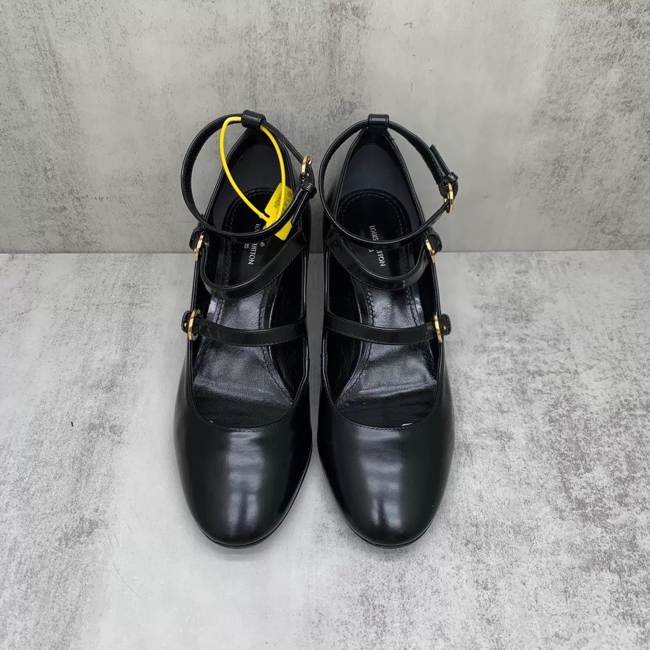 Louis Vuitton LV Black Mary Jane Heels 37.5 New Boxed Sample Size US 7 / IT 37 - 4 Thumbnail