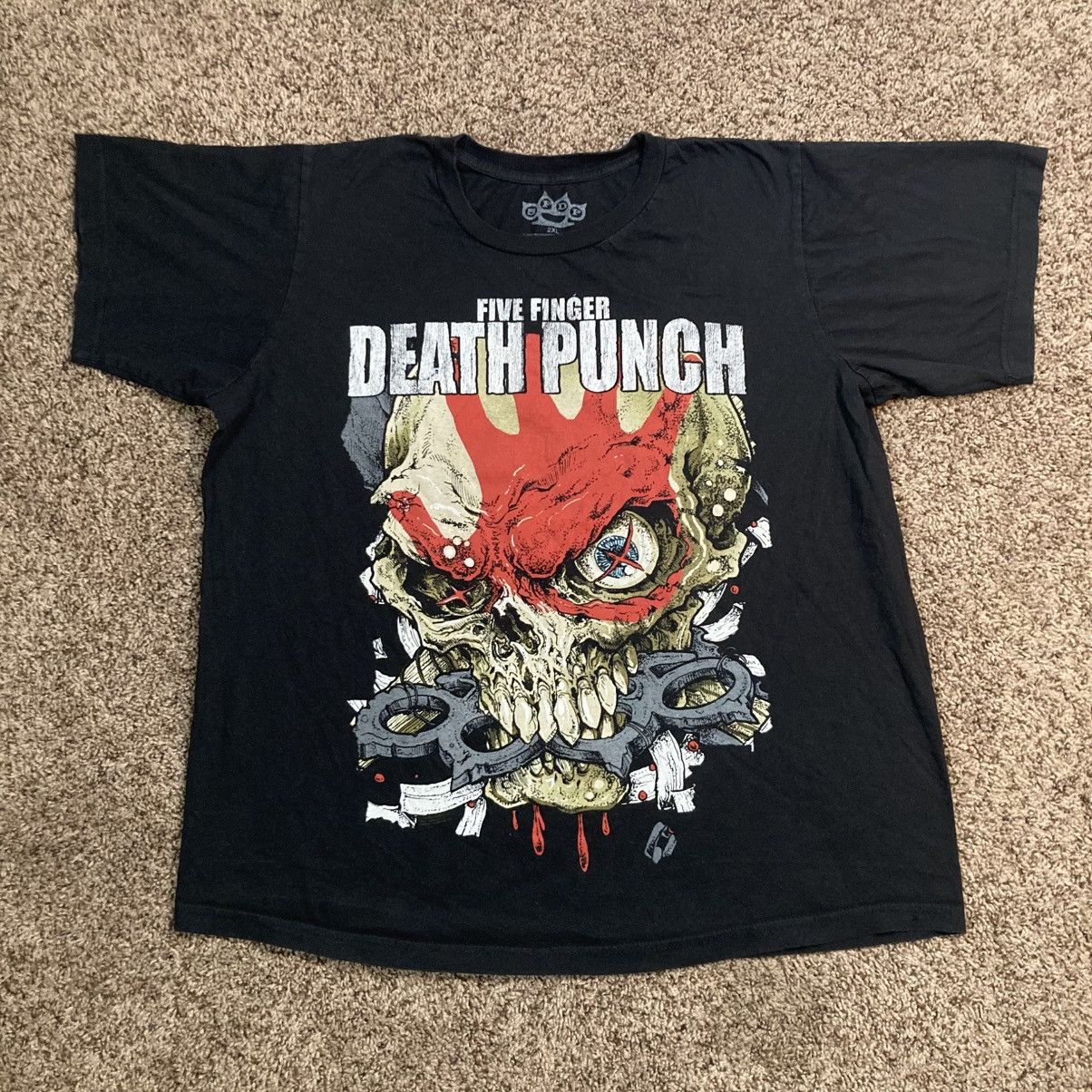 Designer × Hot Topic Hot Topic Five Finger Death Punch Skull T-Shirt Size US XXL / EU 58 / 5 - 2 Thumbnail