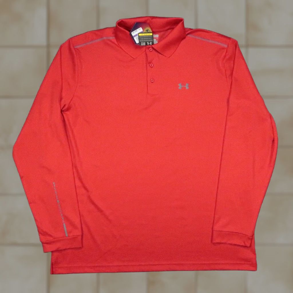 Under Armour Under Armour Shirt Mens 2XL Red Polo Long Sleeve UA Golf Infrared Loose Fit 2XL Size US XXL / EU 58 / 5 - 1 Thumbnail