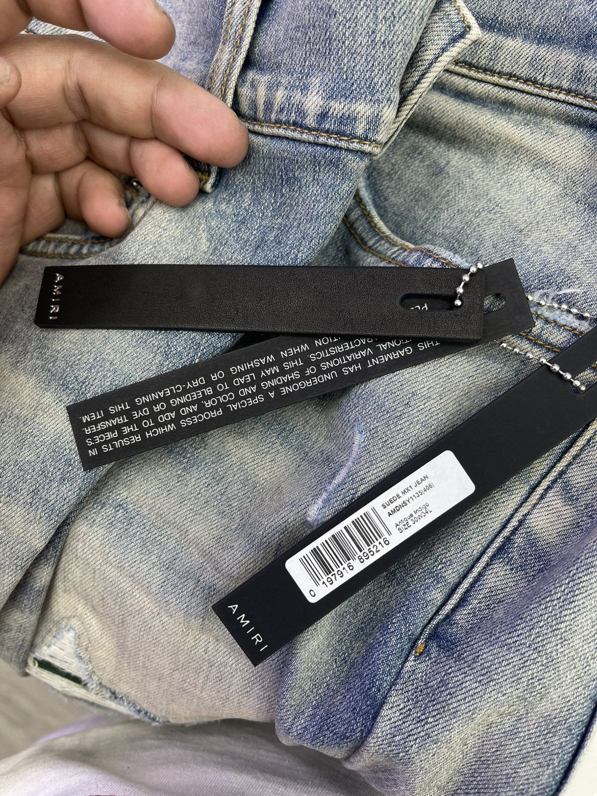 Amiri Amiri Mx1 blue/Green jean Size US 30 / EU 46 - 13 Thumbnail