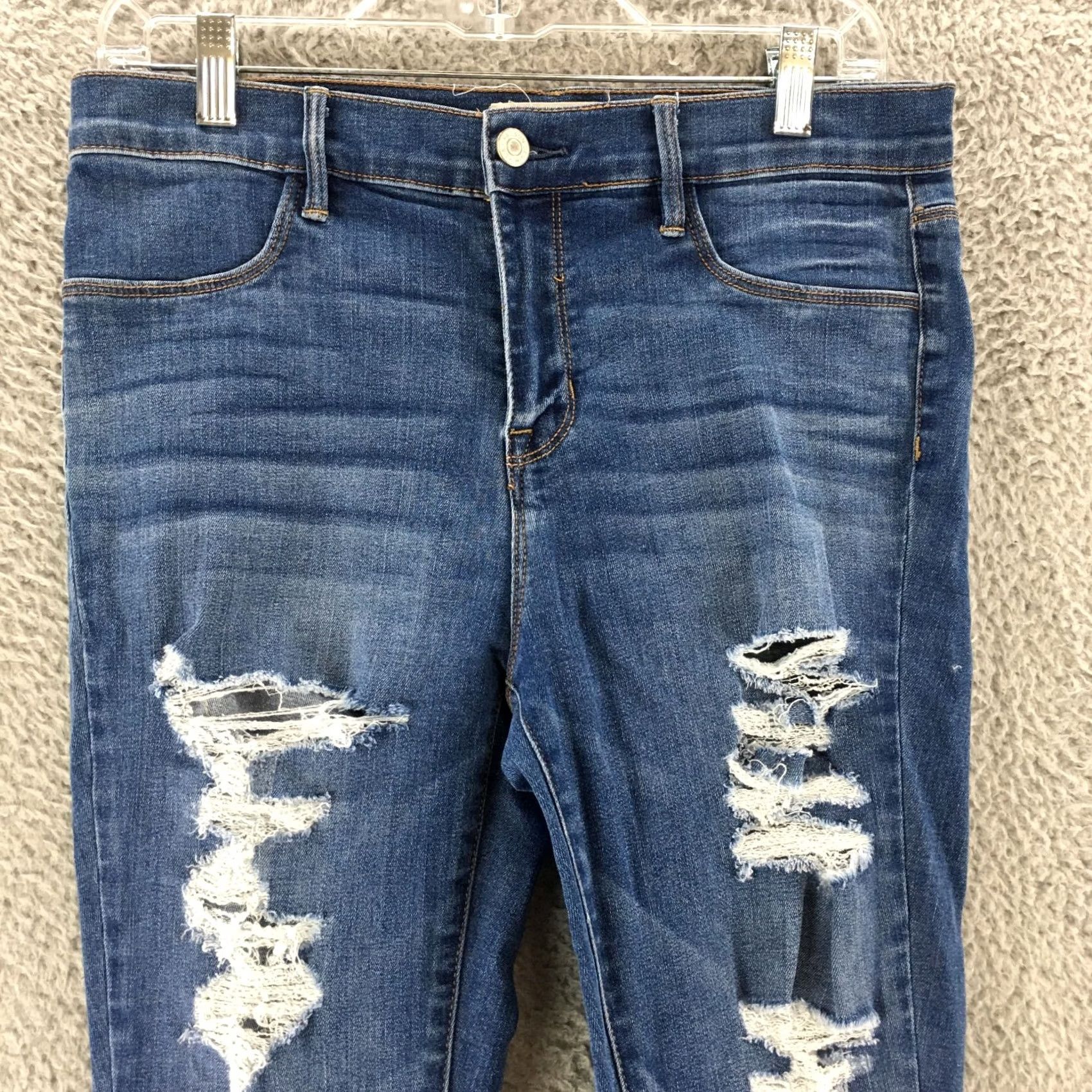 Pacsun Pacsun Jegging Jeans Womens Blue Ripped Denim Mid Rise Zip Fly 31 in. Cotton Blend Stretch Pocket 5-Pocket Regular Size 24" / US 00 / IT 34 - 2 Thumbnail