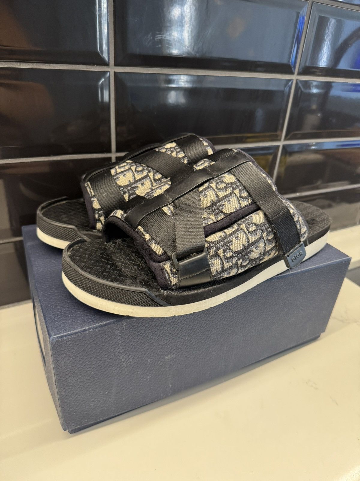 Dior Dior Alpha Sandals – Oblique Jacquard / Black Size US 13 / EU 46 - 2 Thumbnail