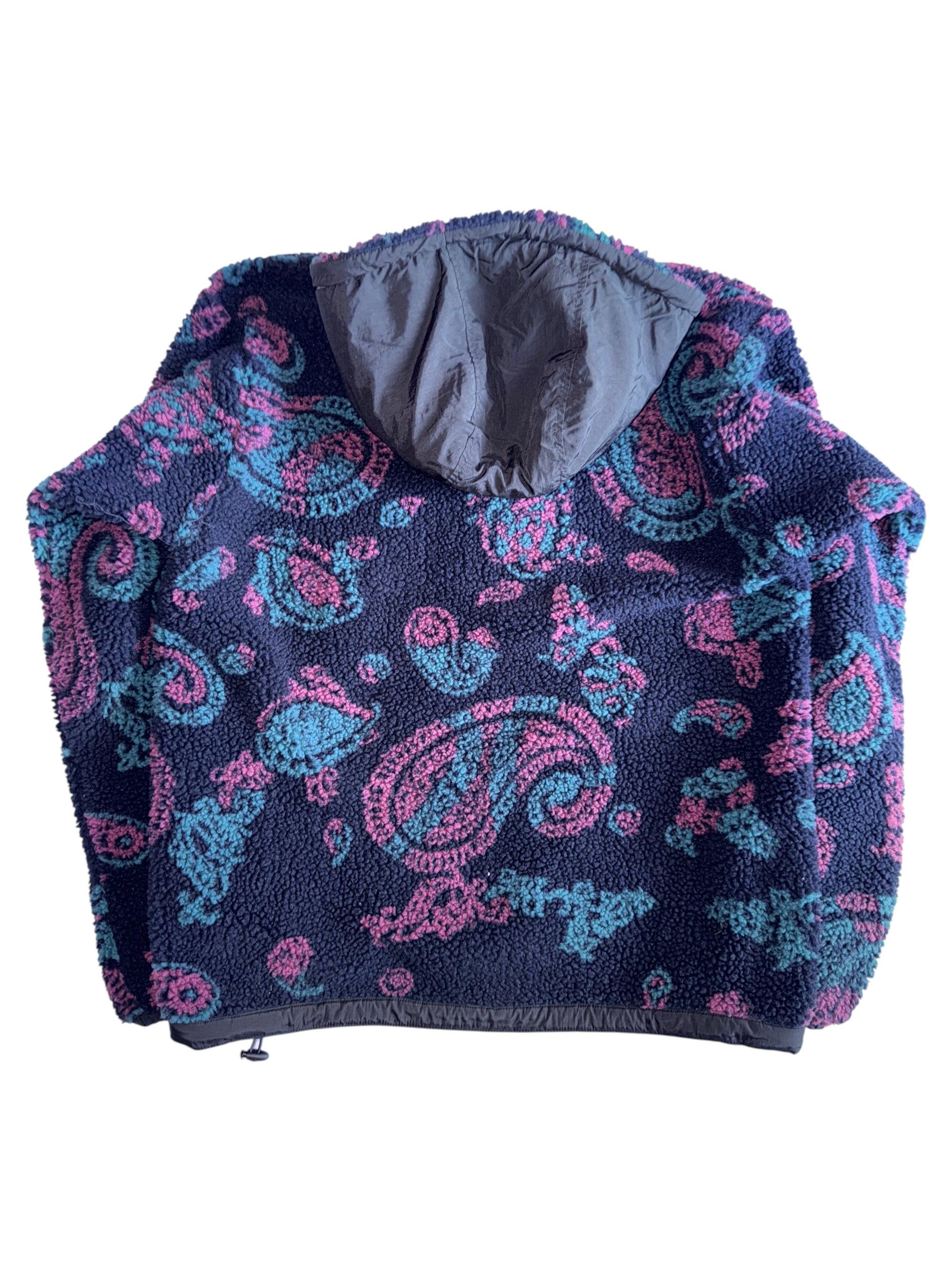Aries Aries Navy Paisley Half-Zip Fleece Hoodie Size US M / EU 48-50 / 2 - 4 Thumbnail