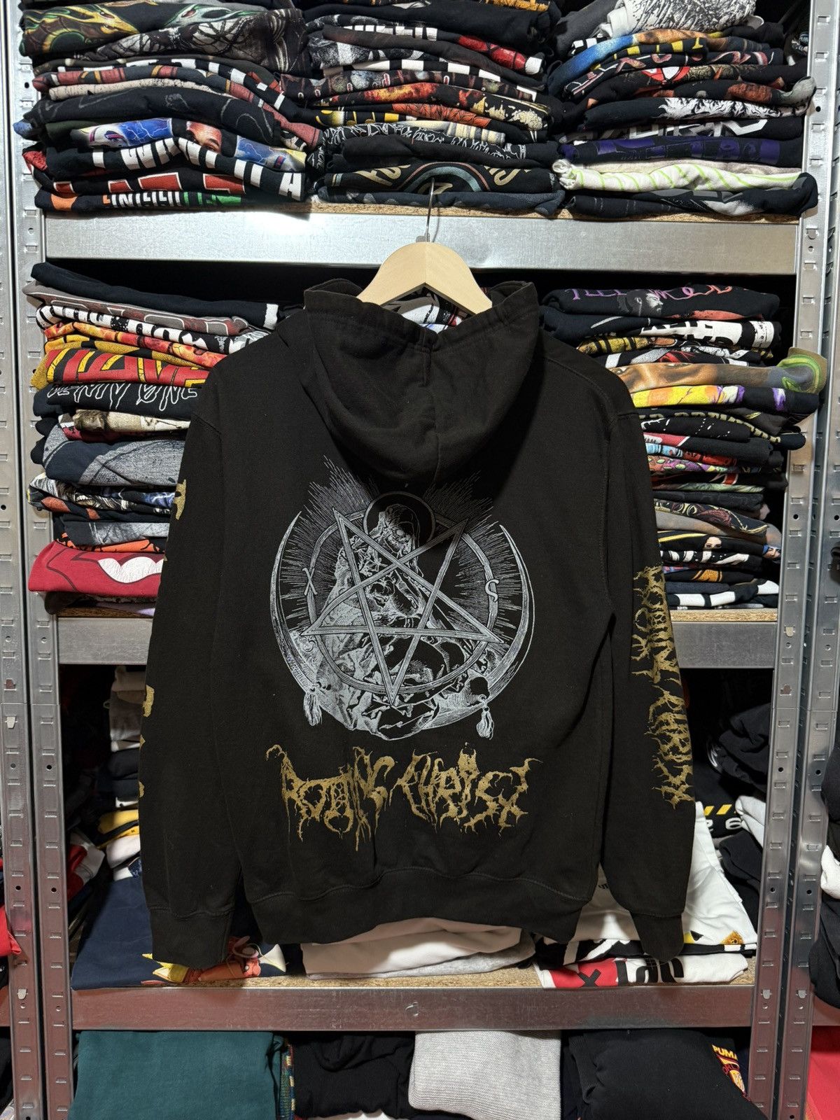 Band Tees Vintage 90s Rotting Christ Satanas Tedeum Black Metal Hoodie Size US S / EU 44-46 / 1 - 2 Thumbnail