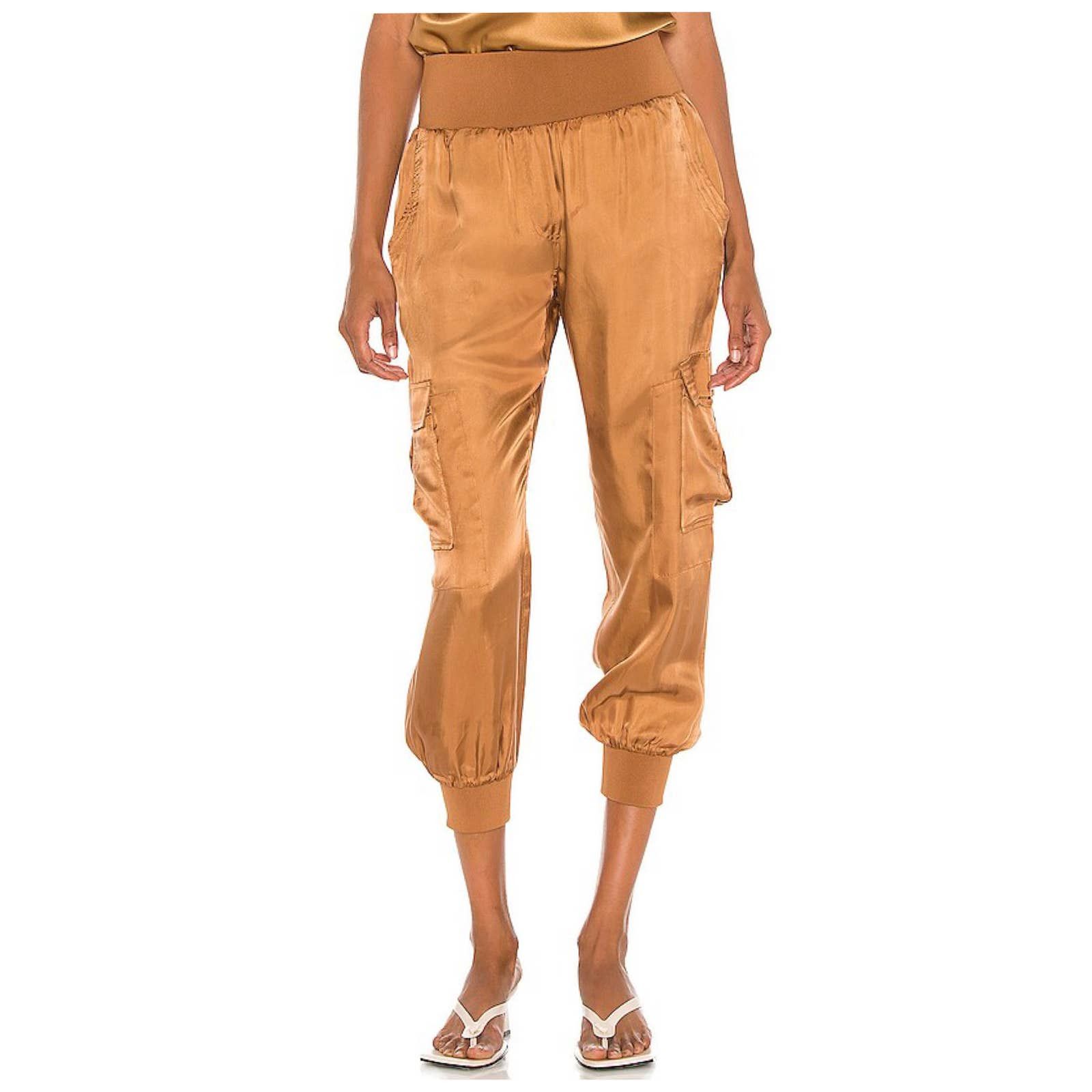 image of Cinq A Sept New Cinq À Sept Giles Satin Jogger Pant Cinnamon Small in Brown, Women's (Size 27)