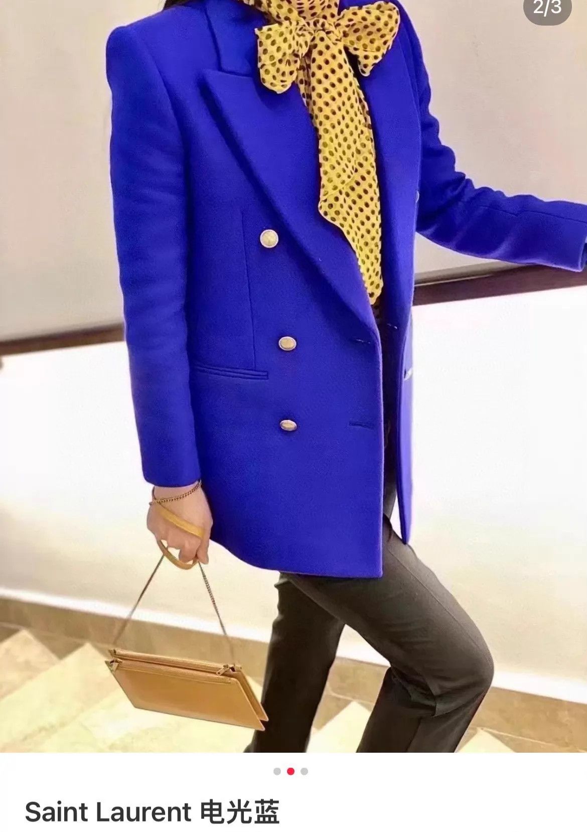 Yves Saint Laurent YSL Cobalt Blue Blazer Women 36 Size XS / US 0-2 / IT 36-38 - 9 Thumbnail