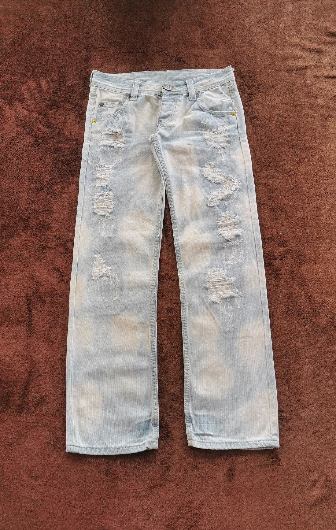 Japanese Brand Vence Japan Bleach Distressed Denim Jeans Size US 32 / EU 48 - 2 Thumbnail