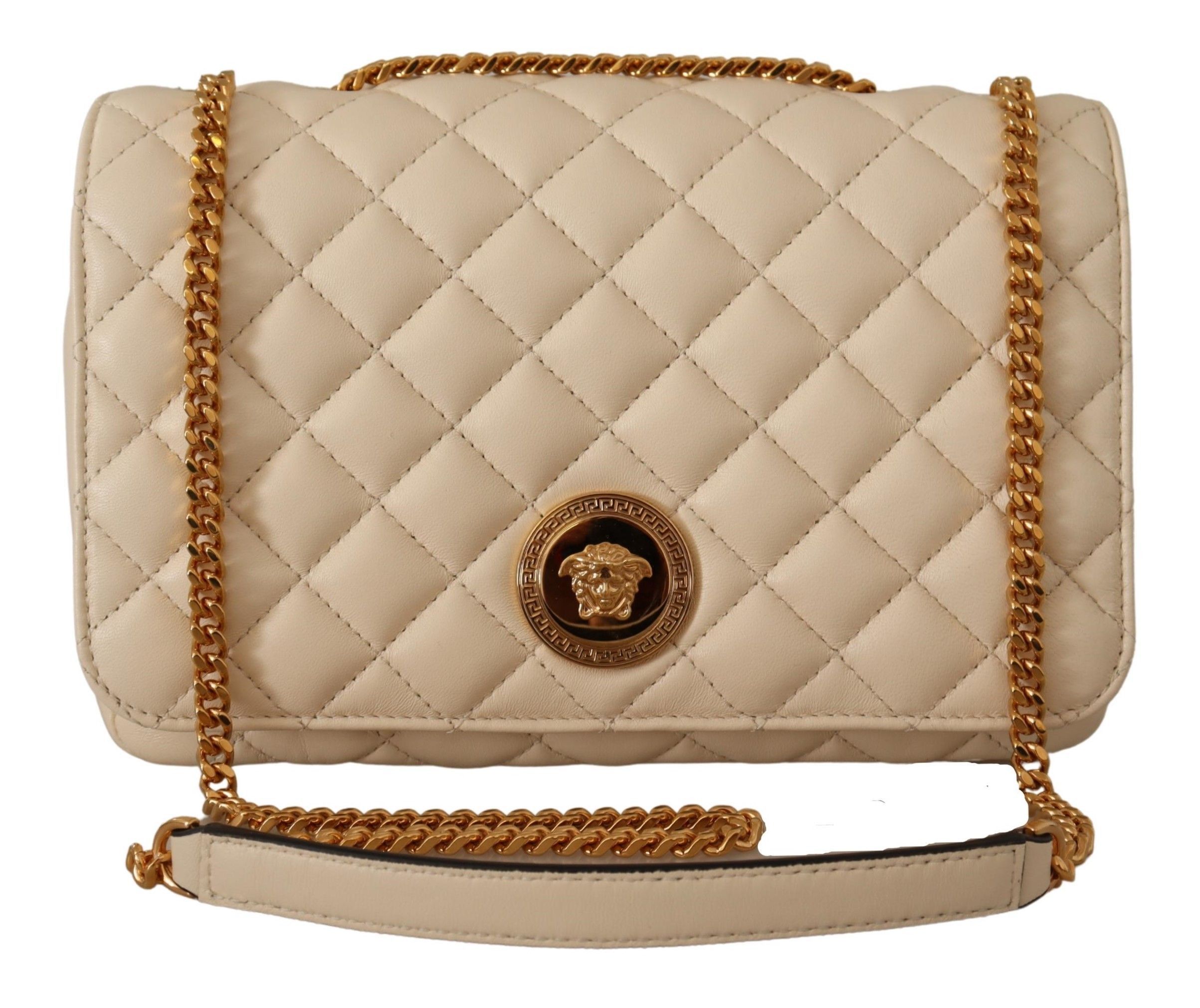Versace Elegant White Nappa Leather Shoulder Women's Bag Size ONE SIZE - 1 Thumbnail