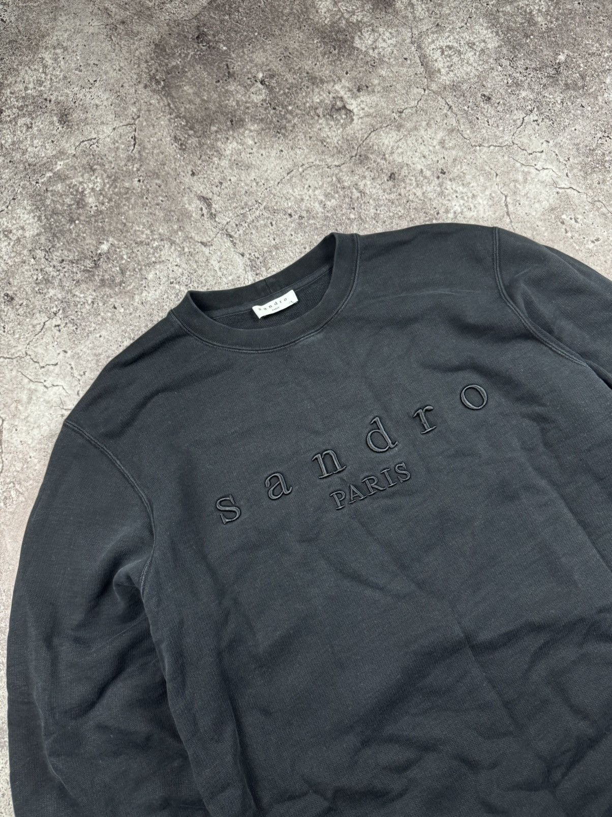 Sandro Sandro Paris big logo black crewneck sweater sweatshirt Size US M / EU 48-50 / 2 - 2 Thumbnail