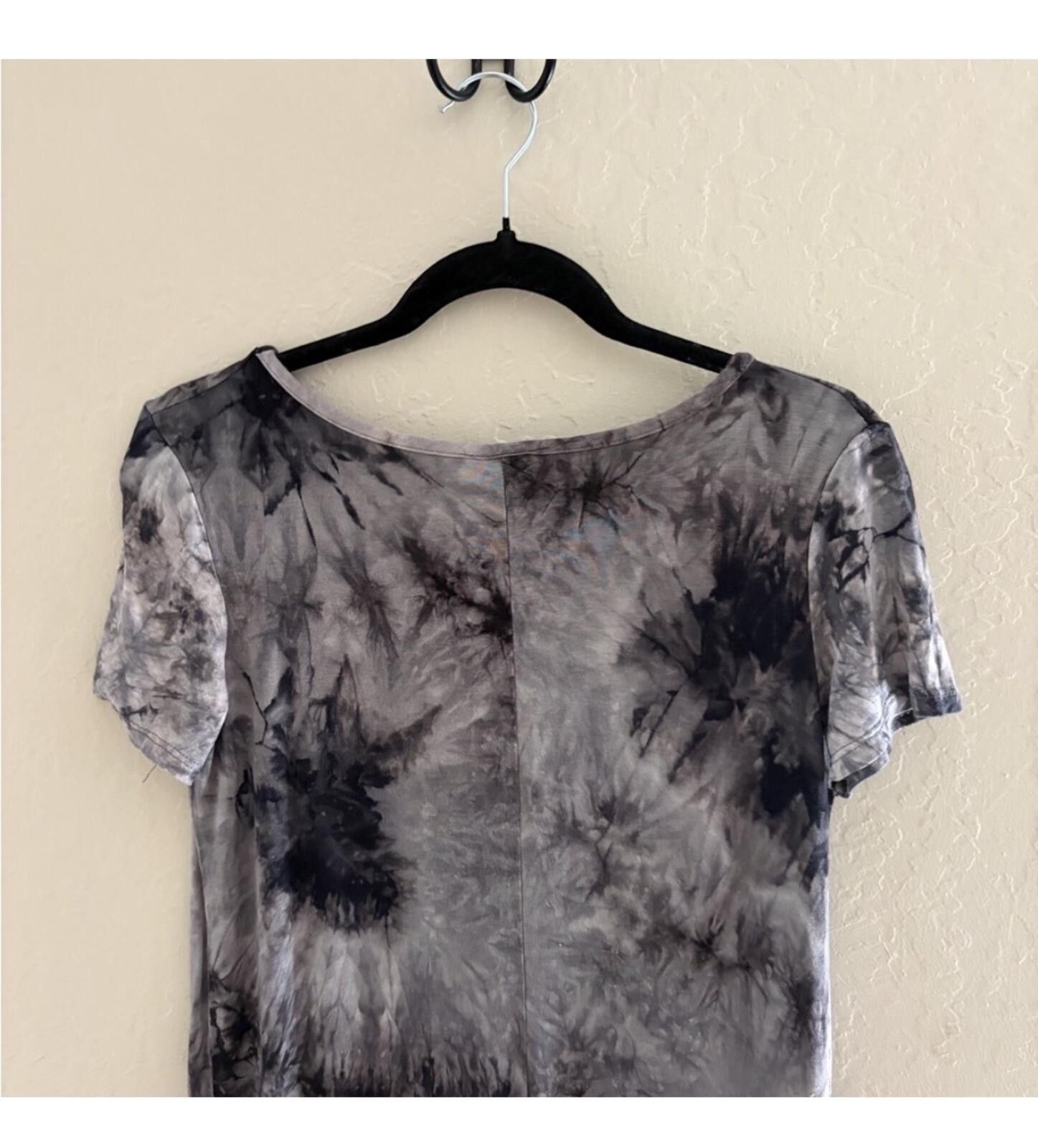 Other Olivia Rae Black and Gray Tie-Dye Midi Dress Size ONE SIZE - 6 Thumbnail