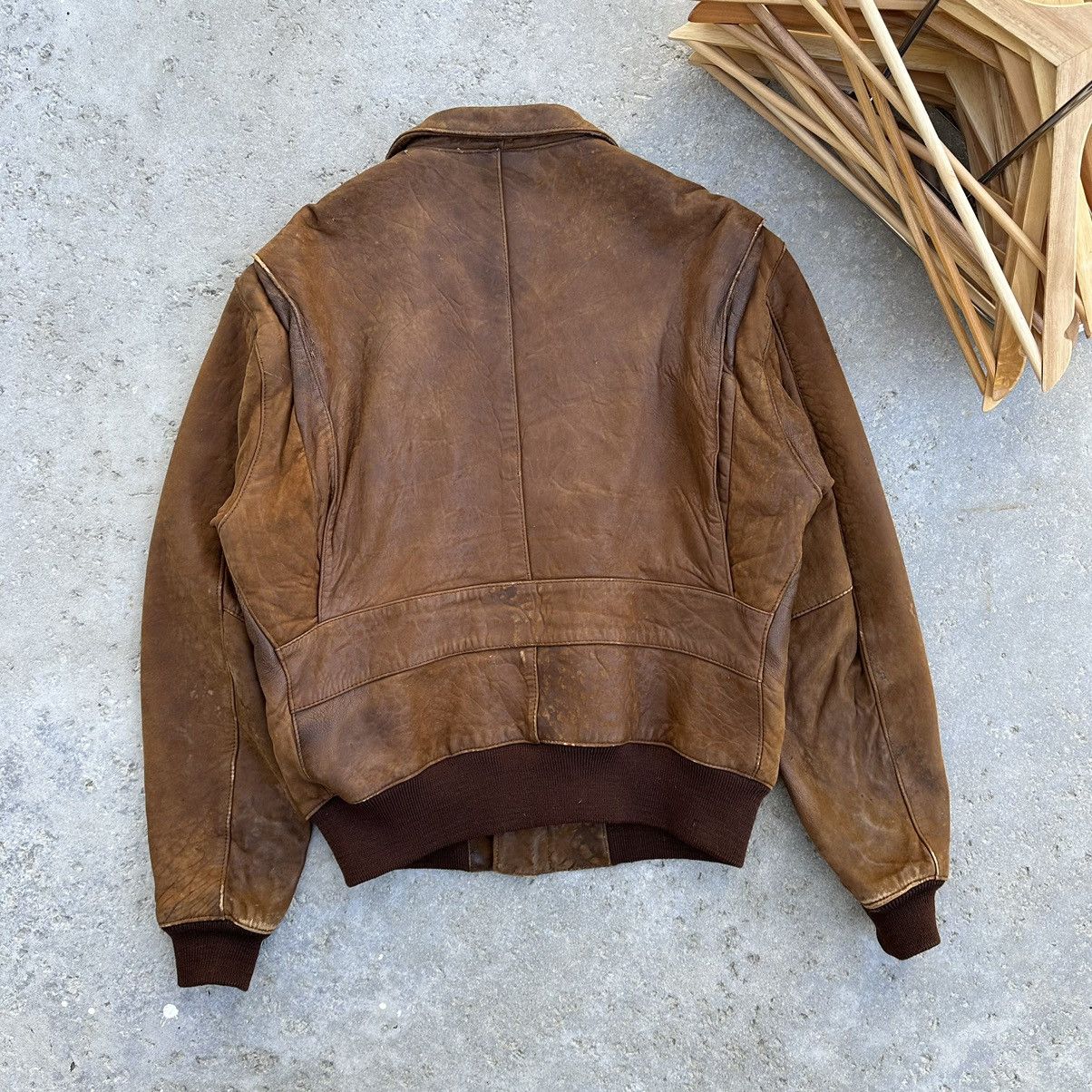 Banana Republic VTG 80’s Banana Republic Military Style Leather Bomber Coat Size US L / EU 52-54 / 3 - 2 Thumbnail