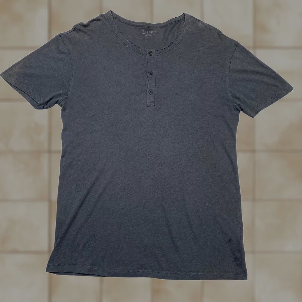 Allsaints Allsaints Figure Short Sleeve Henley Shirt Men's Small Indie Grunge Blue Size US S / EU 44-46 / 1 - 1 Thumbnail