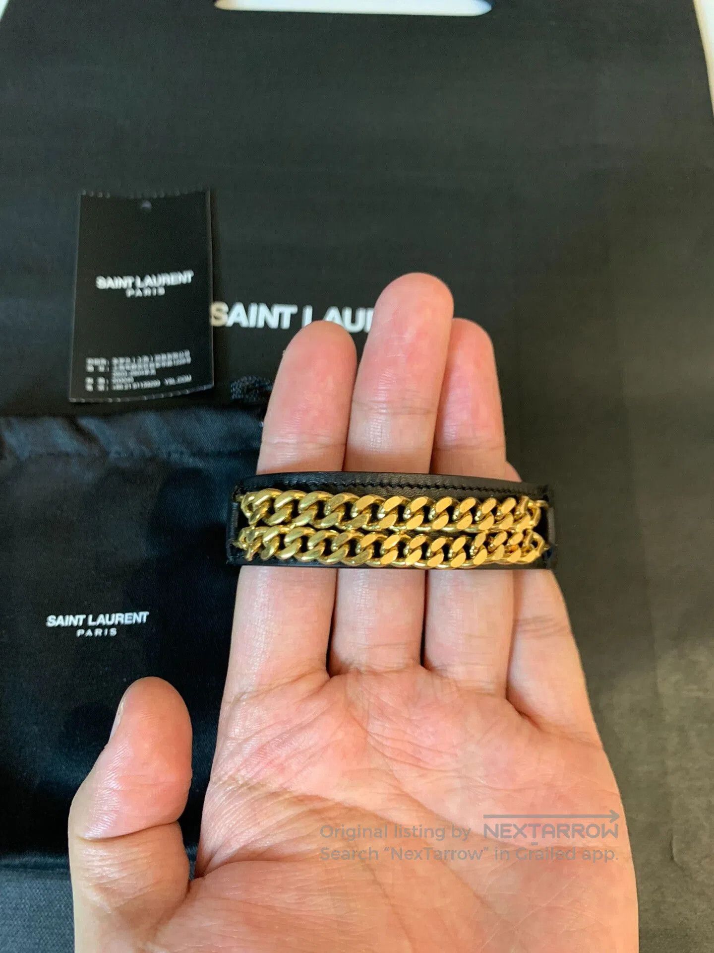 Saint Laurent Paris Saint Laurent Gold Chain Bracelet. Size ONE SIZE - 1 Thumbnail