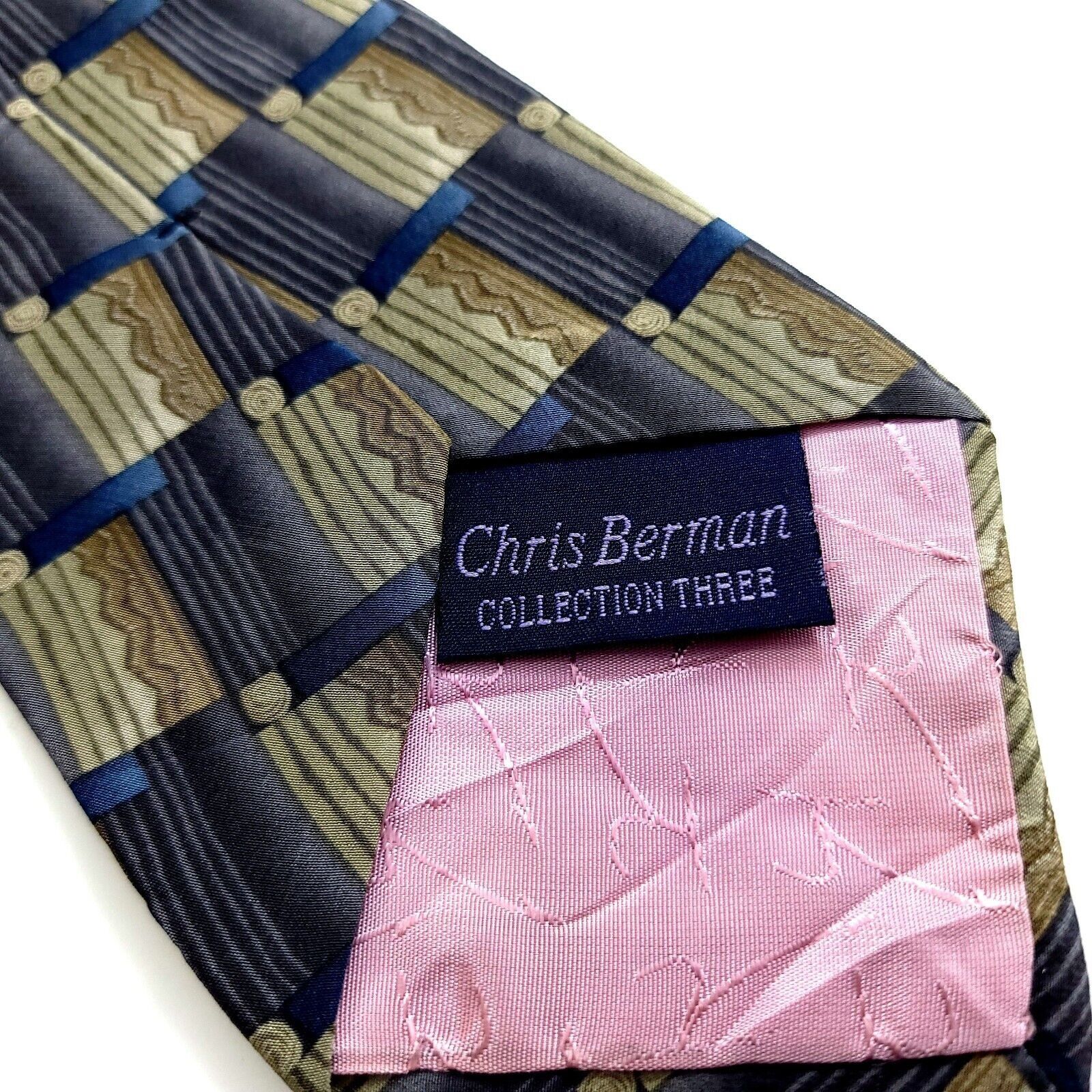 Designer Jimmy V Chris Berman Collection 3 Green Gray Abstract Short Size ONE SIZE - 4 Thumbnail